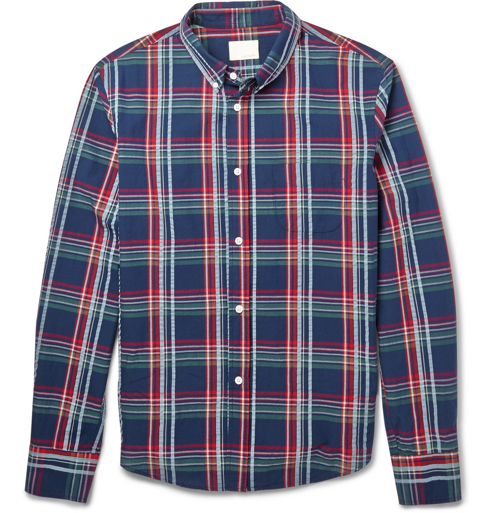 blue madras shirt