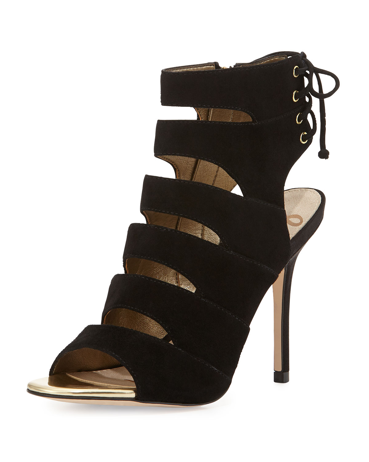 Lyst - Sam Edelman Anastasia Washed Leather Cage Sandal Black in Black