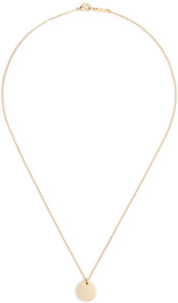 J.crew 14K Gold Circle Charm Necklace With 16