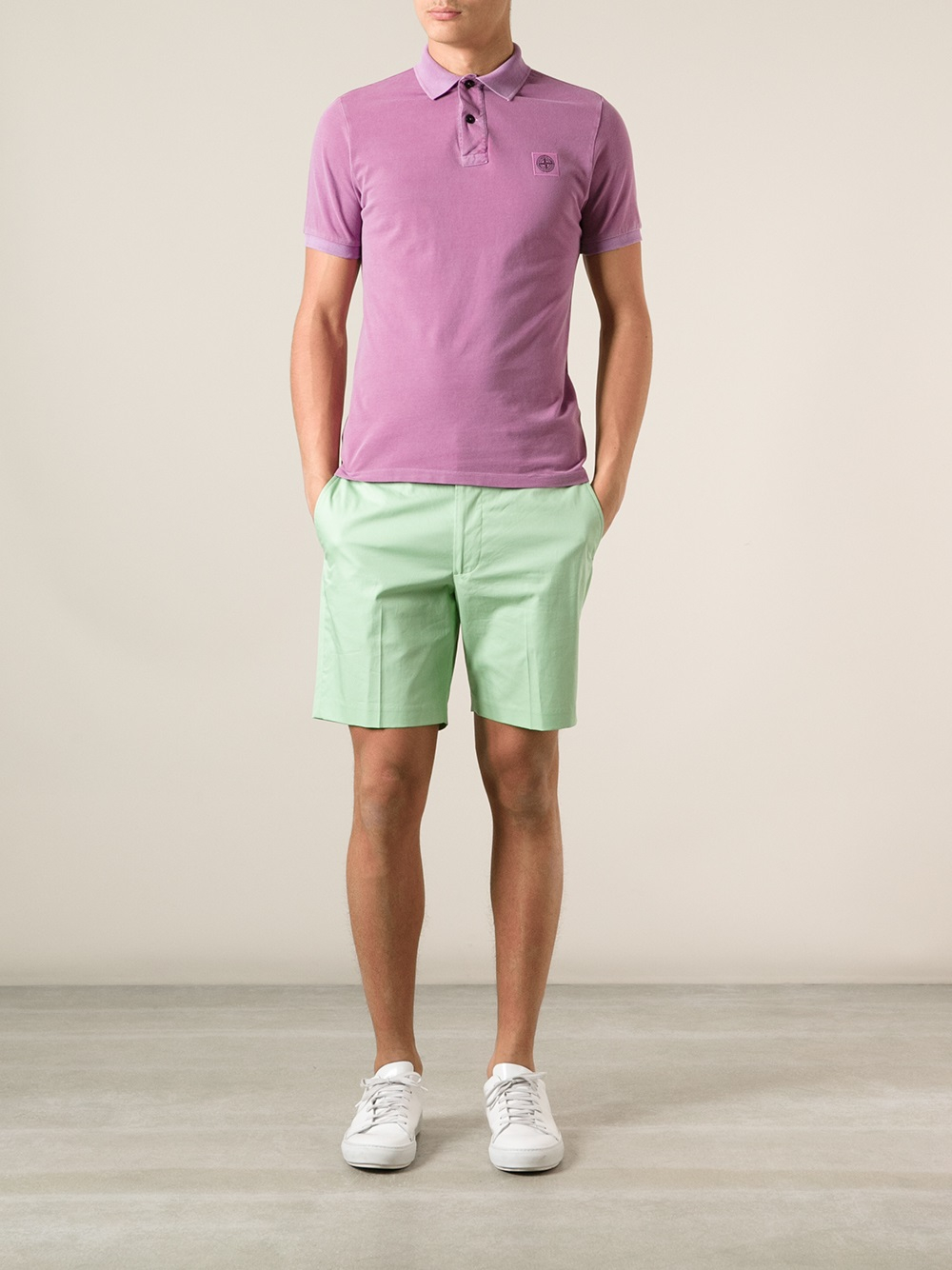 Lyst - Stone Island Classic Polo Shirt in Pink for Men