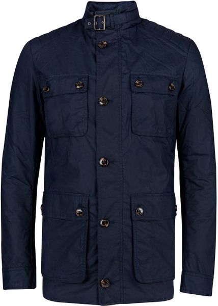 Ted Baker Orynew Cotton Wax Coat in Blue for Men (Navy) | Lyst