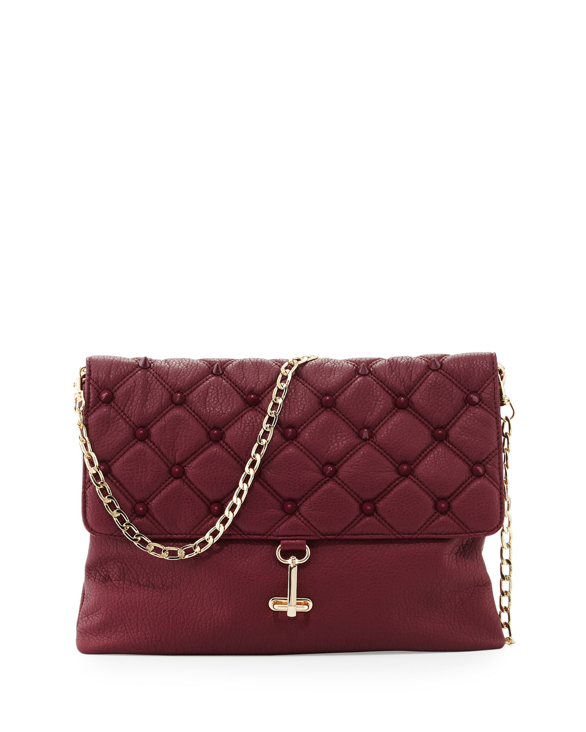 Deux Lux Empress Quilted Spiked Clutch Bag Berry in Red (berry) | Lyst