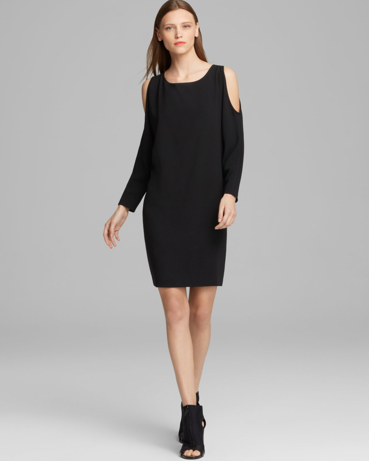 Lyst - Dkny Cold Shoulder Dress in Black