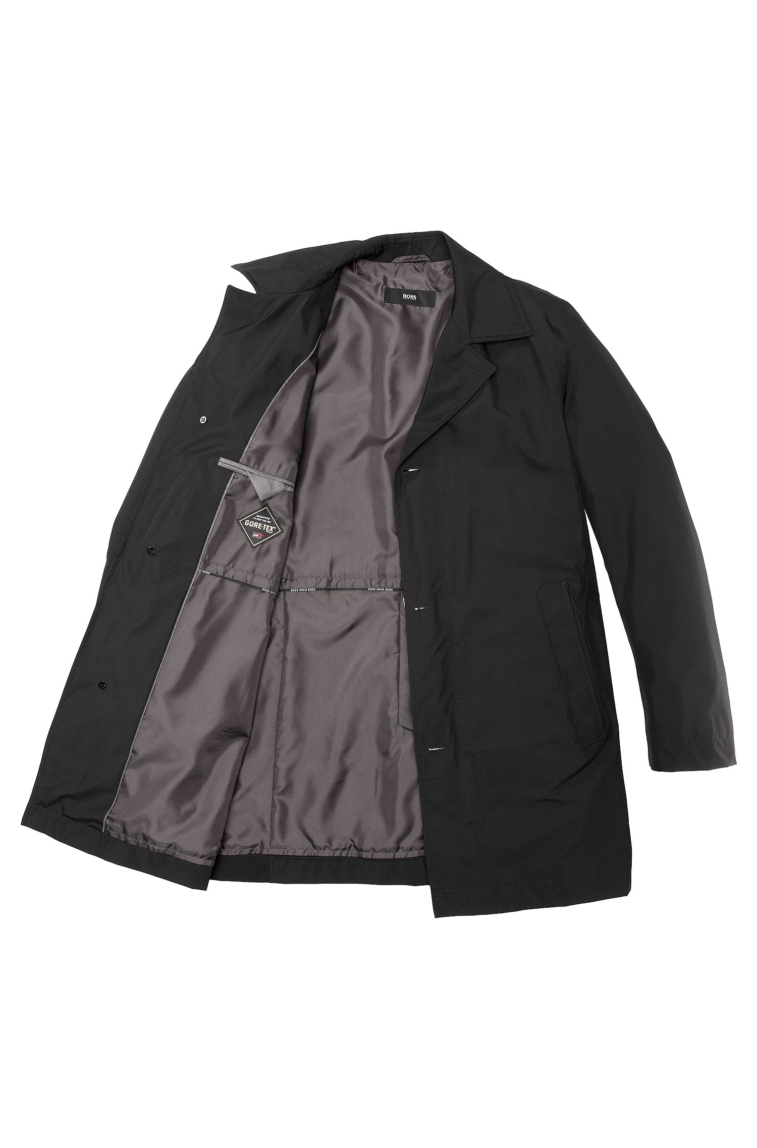 Boss Date2 Waterproof Trench Coat With Goretex in Black for Men | Lyst