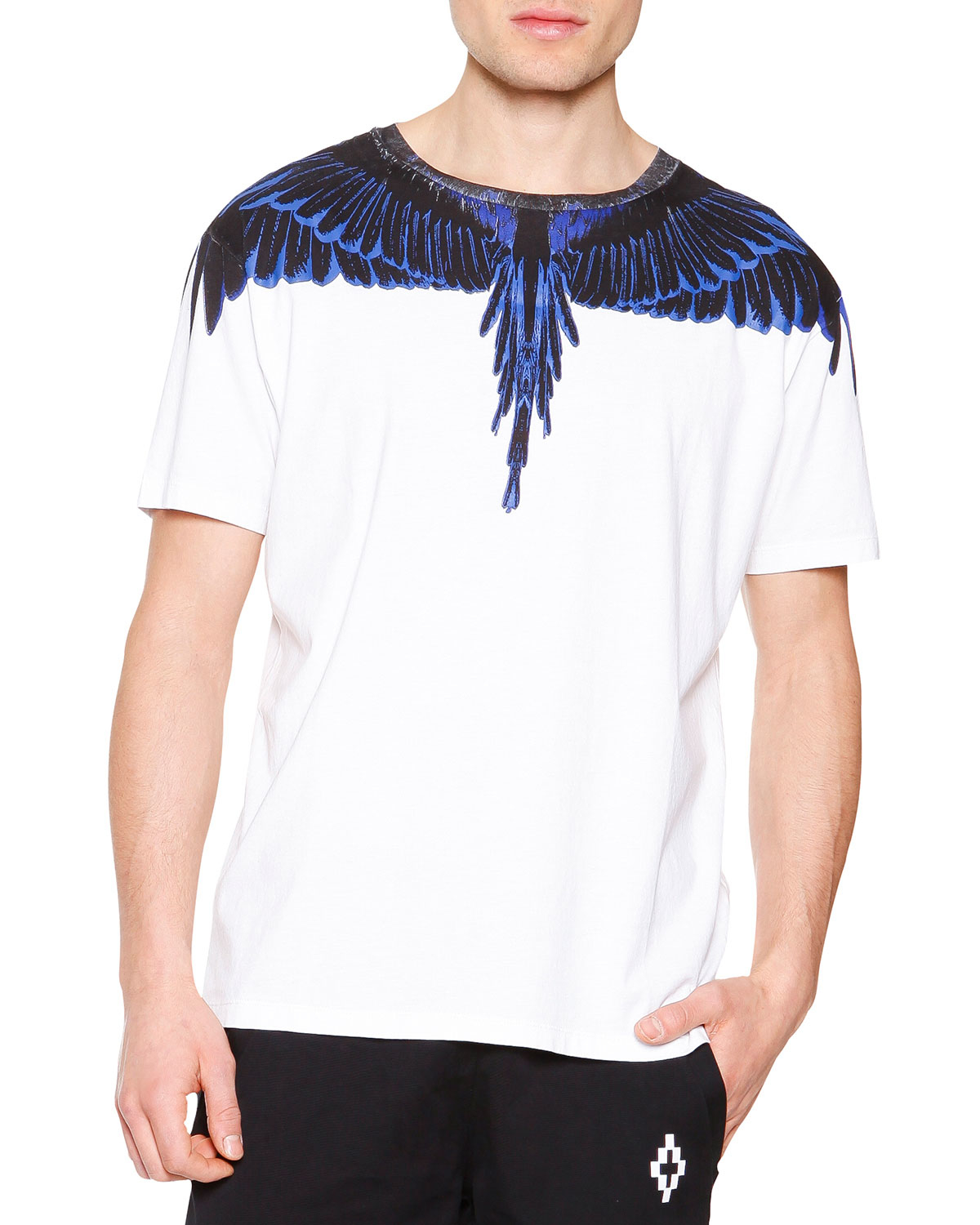 Lyst - Marcelo Burlon Blue Feathers Graphic T-Shirt in White for Men