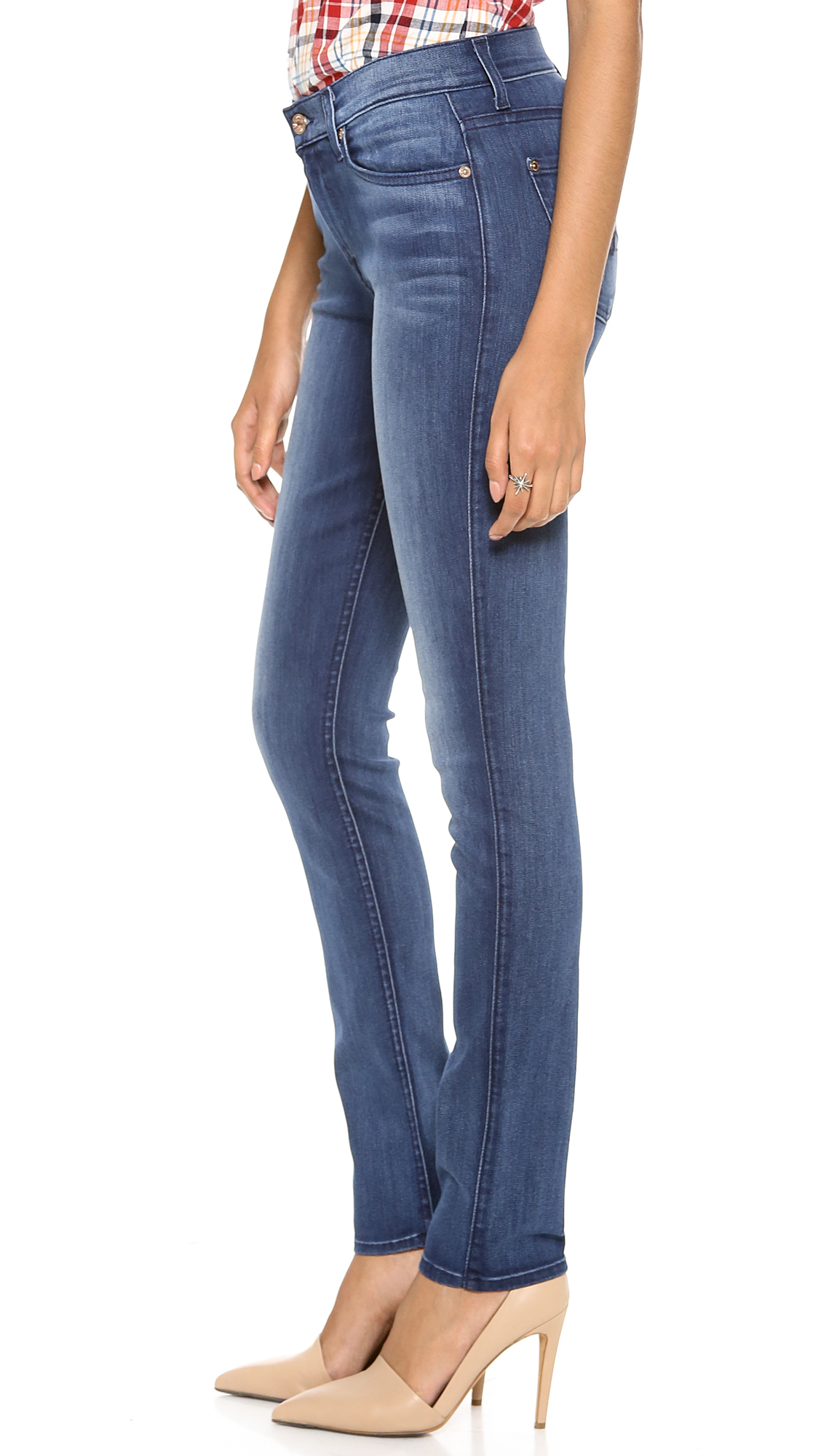 7 For All Mankind High Rise Roxanne Jeans in Blue - Lyst