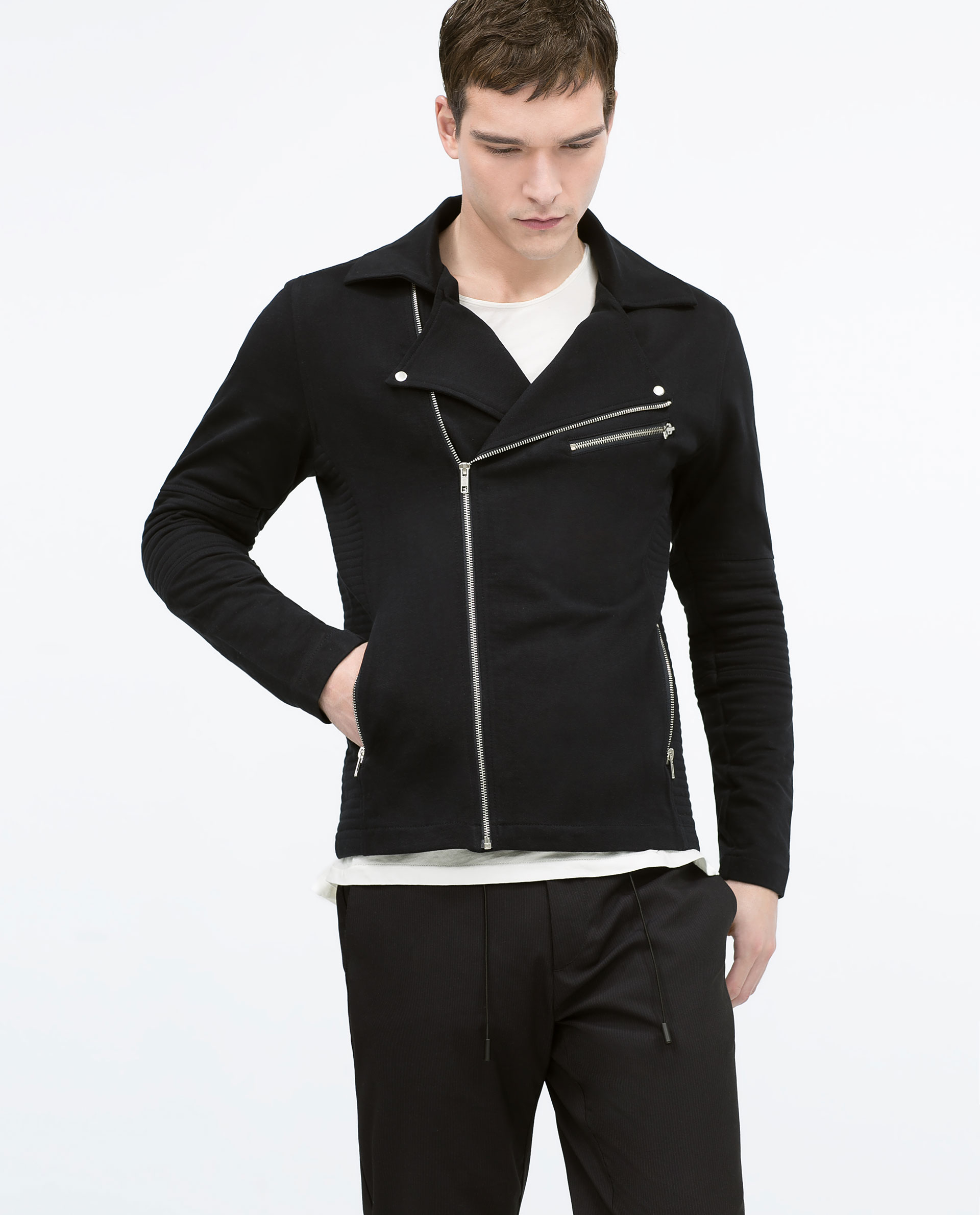 Men S Blue Leather Jacket Zara New Fashion Photo Blog Men S Blue Leather Jacket Zara