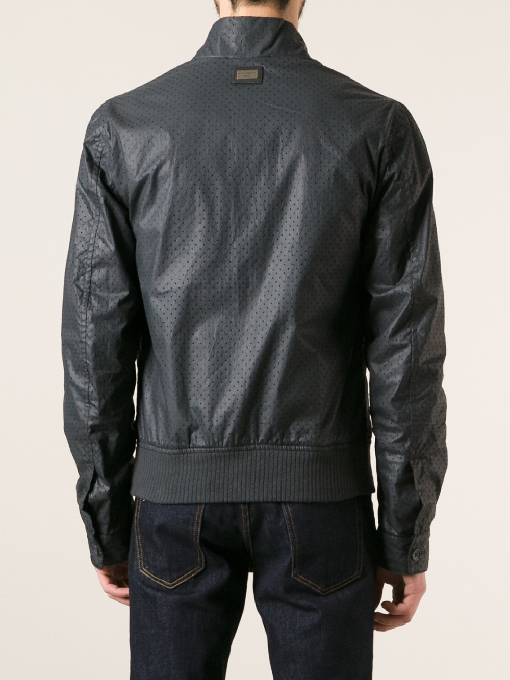 Lyst - Dolce & Gabbana Perforated Bomber Jacket in Black for Men