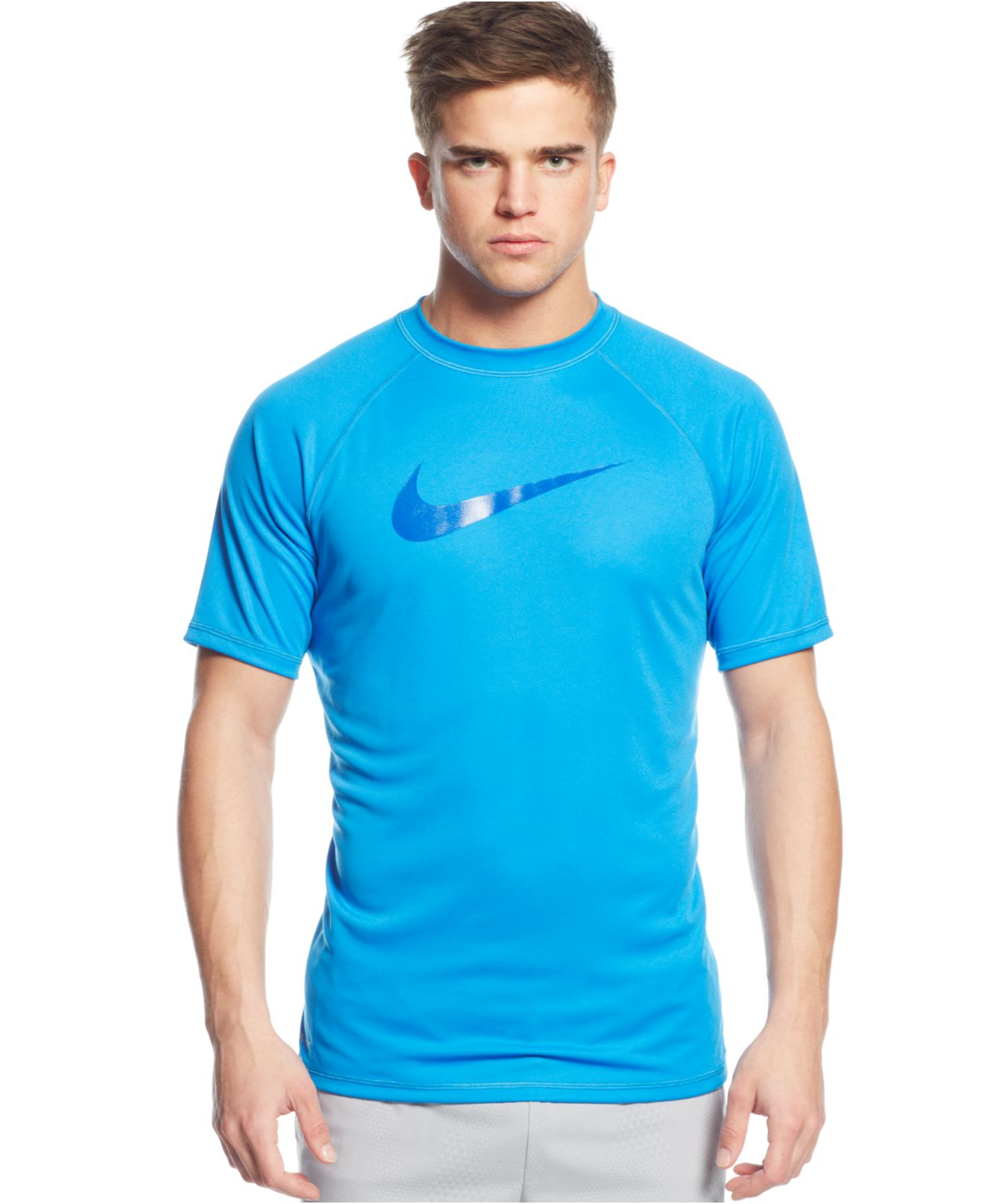 Lyst - Nike Hydro Dri-fit Gloss Swoosh Rashguard in Blue for Men