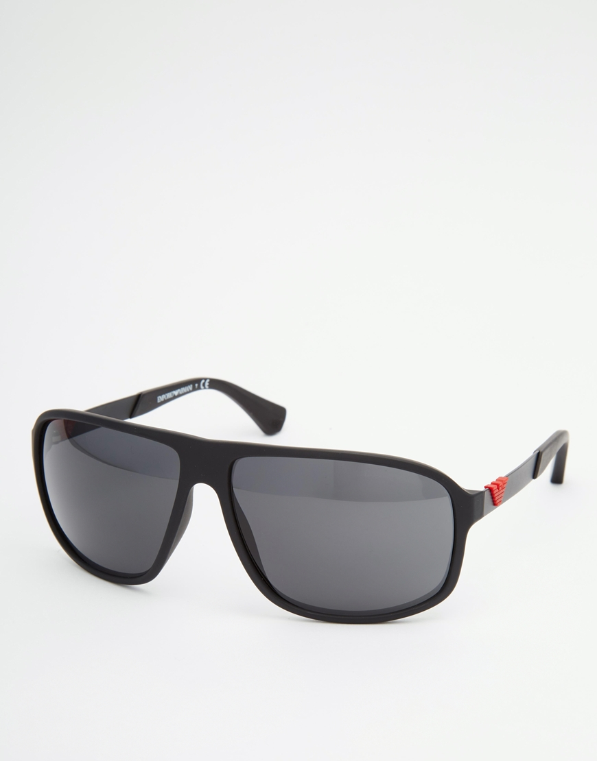 Lyst Emporio Armani Aviator Sunglasses In Black For Men