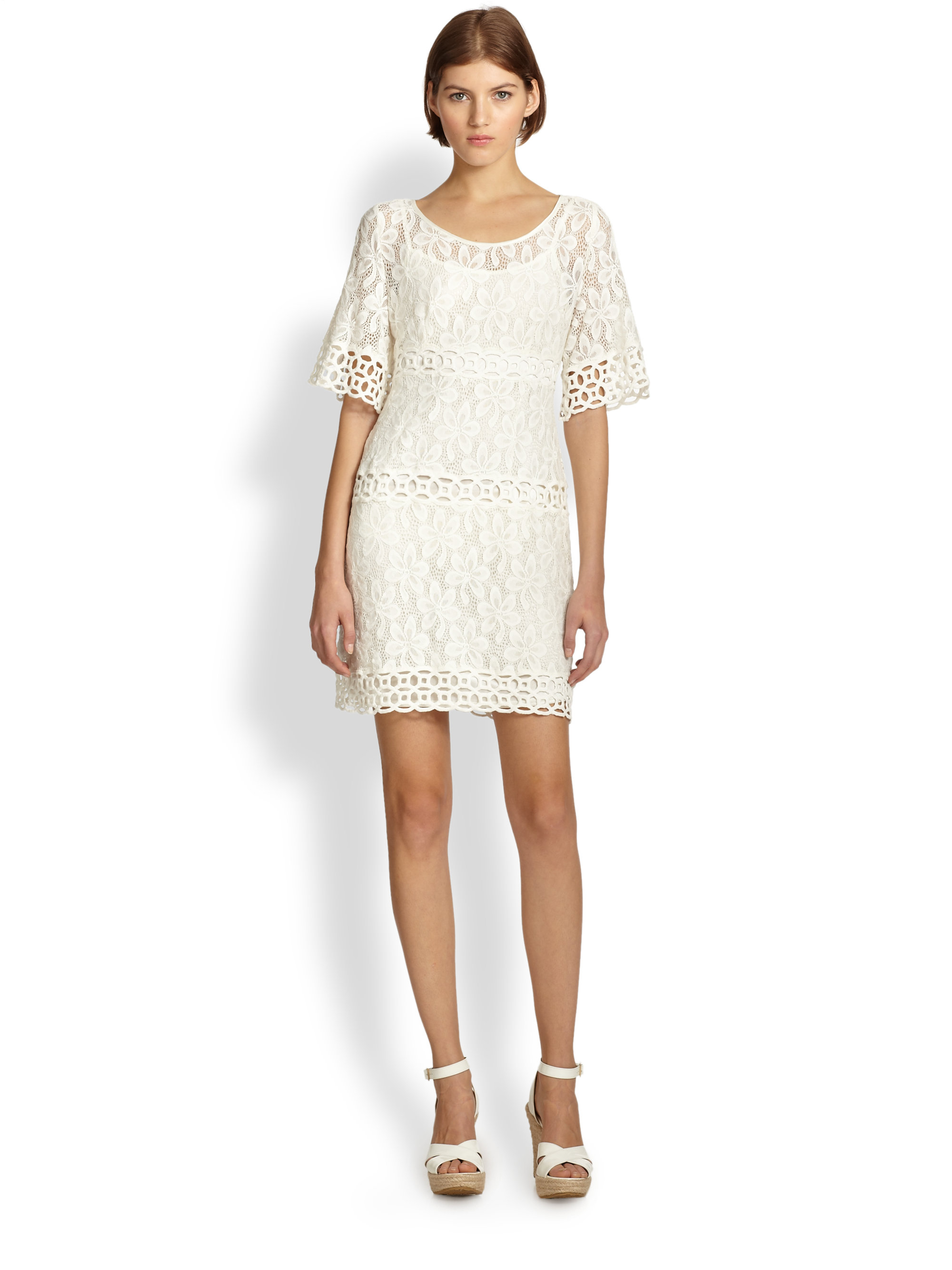Lyst Laundry By Shelli Segal Lace Shift Dress In White