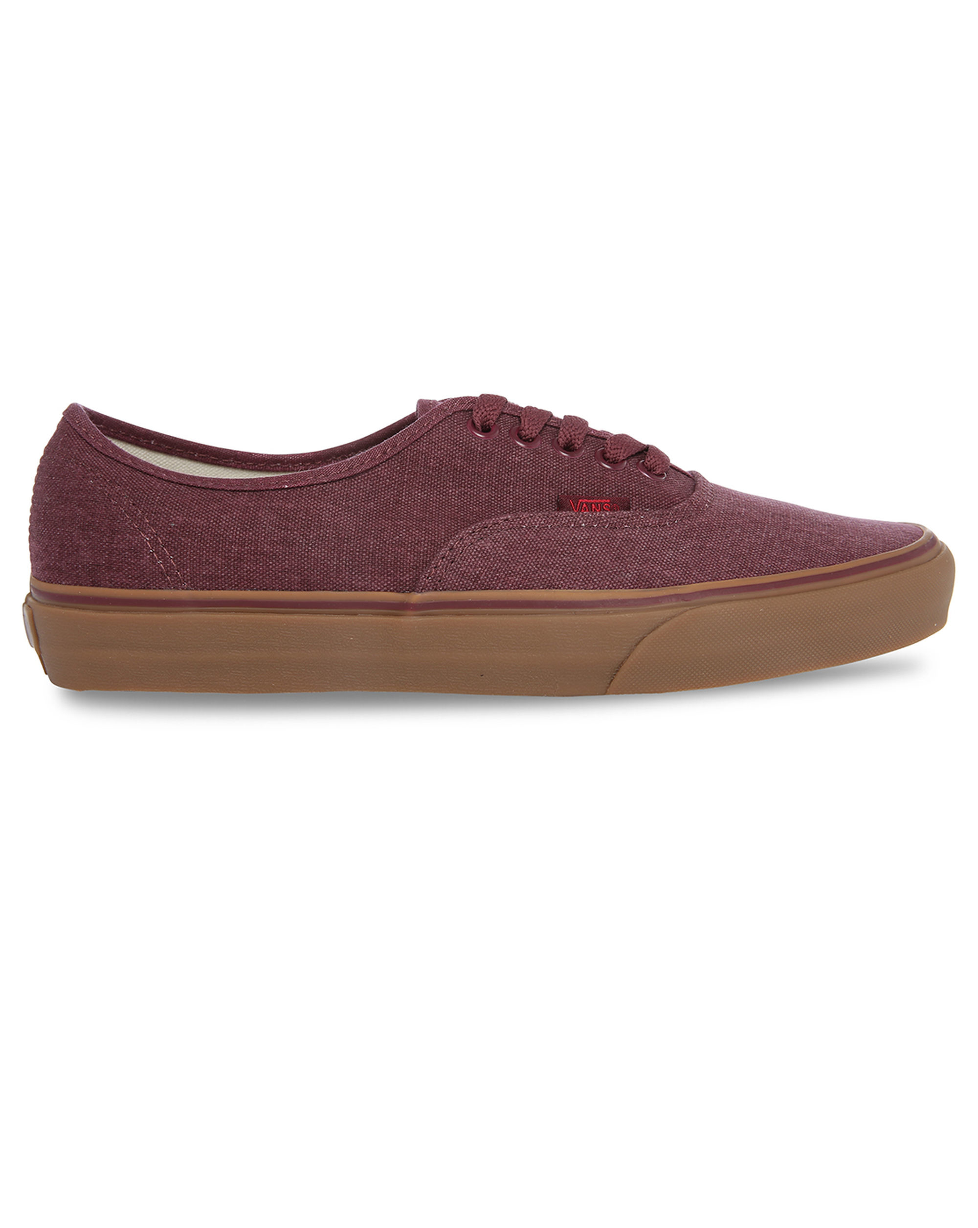 Vans Burgundy Authentic Washed Canvas Sneakers With Gum Sole in Purple ...