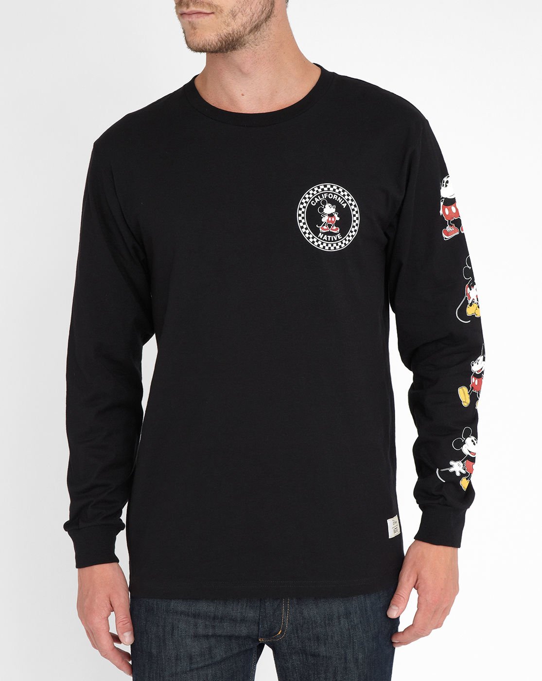 Vans Black Mickey Printed Long-sleeve T-shirt in Black for Men | Lyst