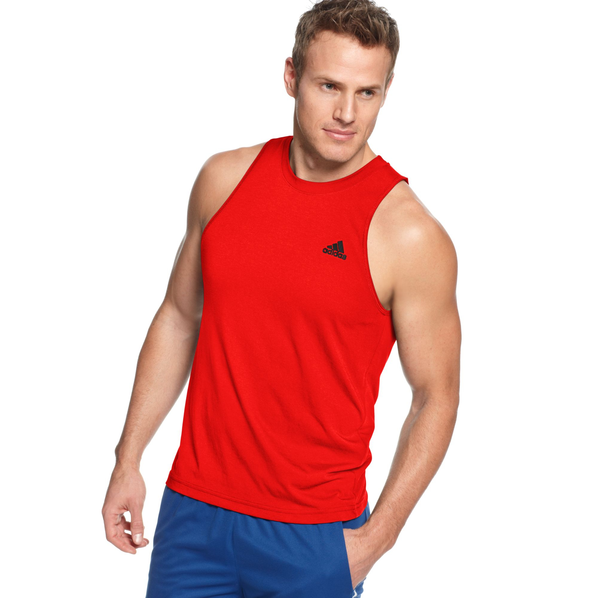 Adidas Ultimate Sl Climalite Tank Top in Red for Men (LIGHT SCARLET ...