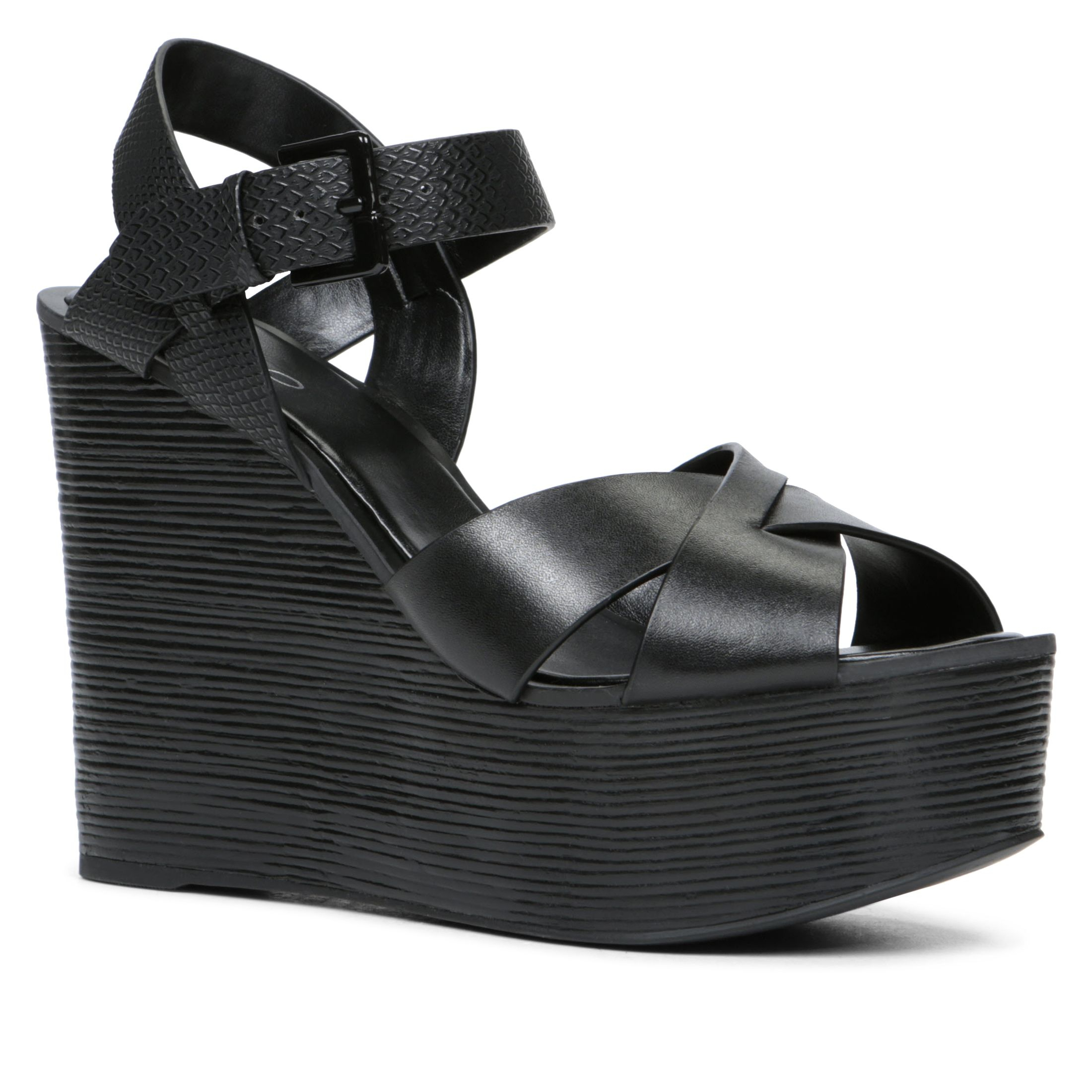 Lyst Aldo  Regnano Ankle Strap Wedge  Sandals  in Black