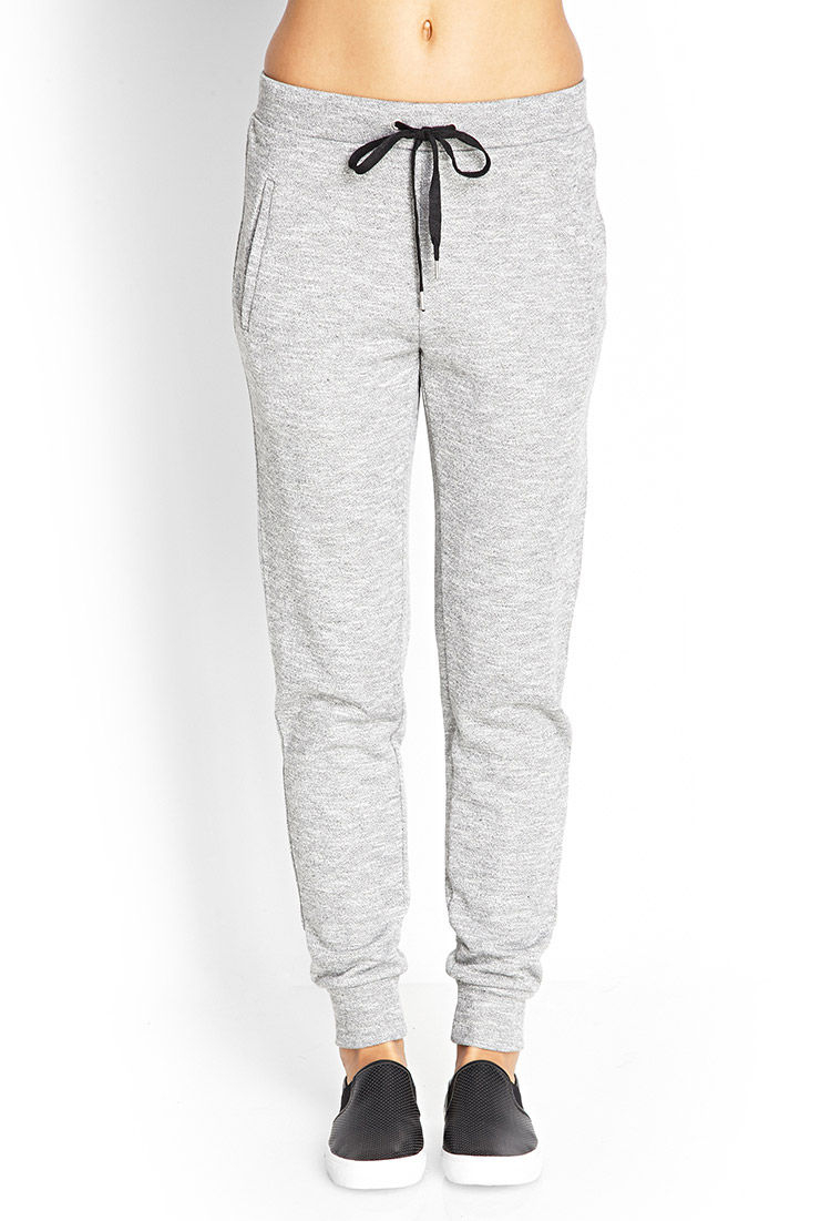 Lyst - Forever 21 Marled Drawstring Joggers in Gray