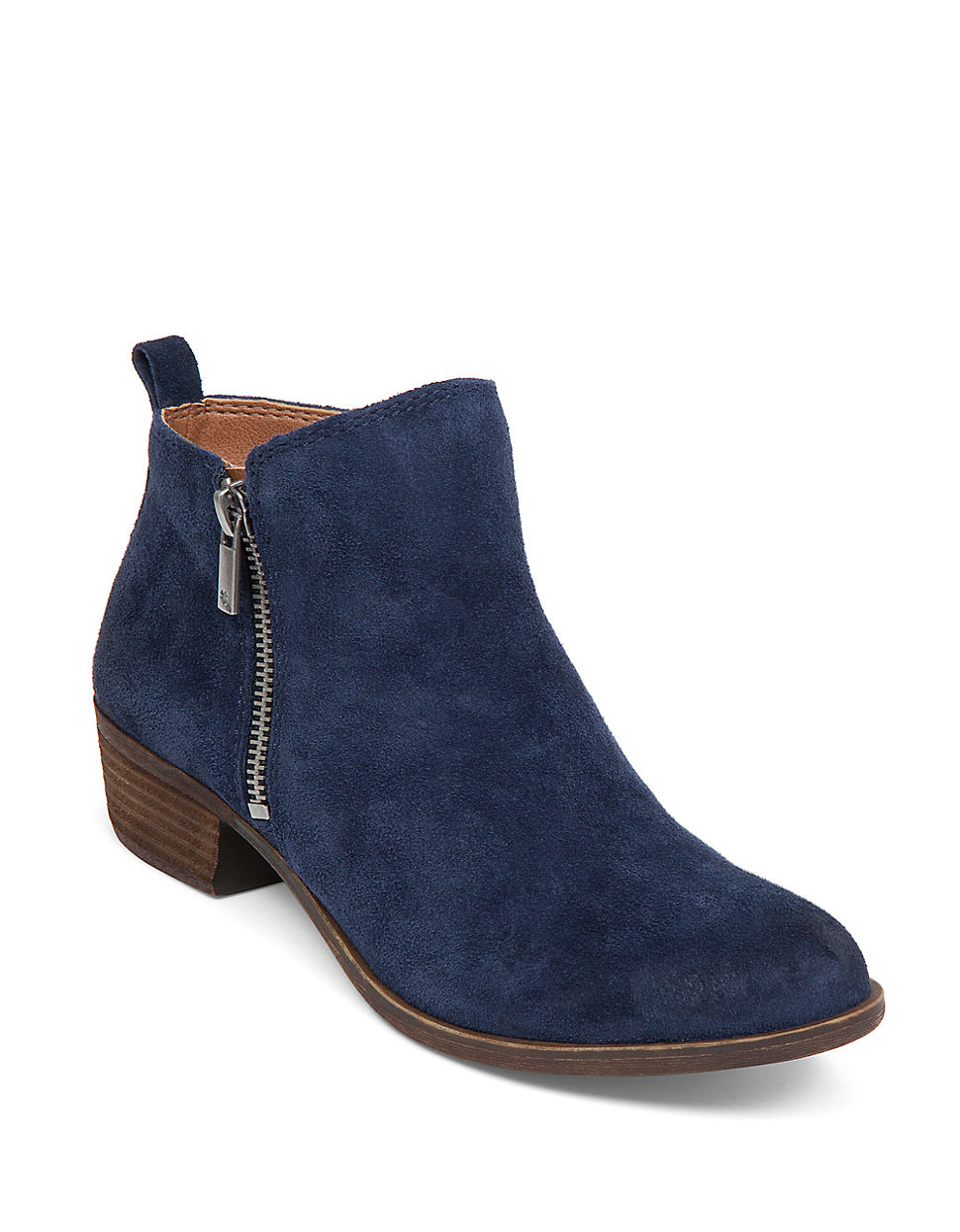 Lucky Brand Basel Suede Ankle Boots In Blue | Lyst