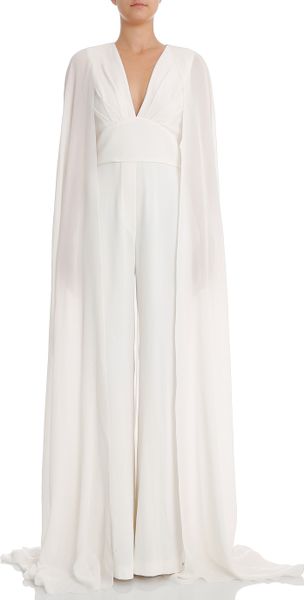 Elie Saab Bklss Jumpsuit With Train in White | Lyst