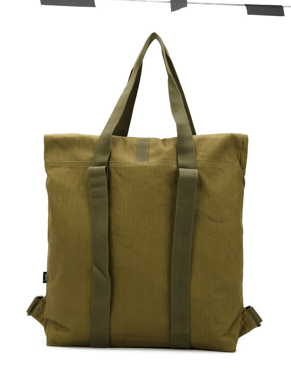 Stussy Canvas Tote Bag in Green | Lyst