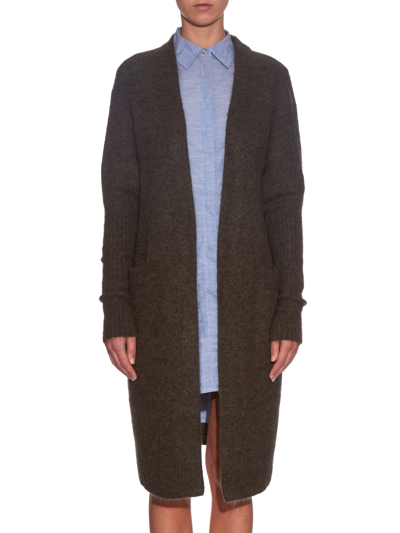Lyst - Acne Studios Raya Mohair And Wool-blend Long Cardigan in Natural