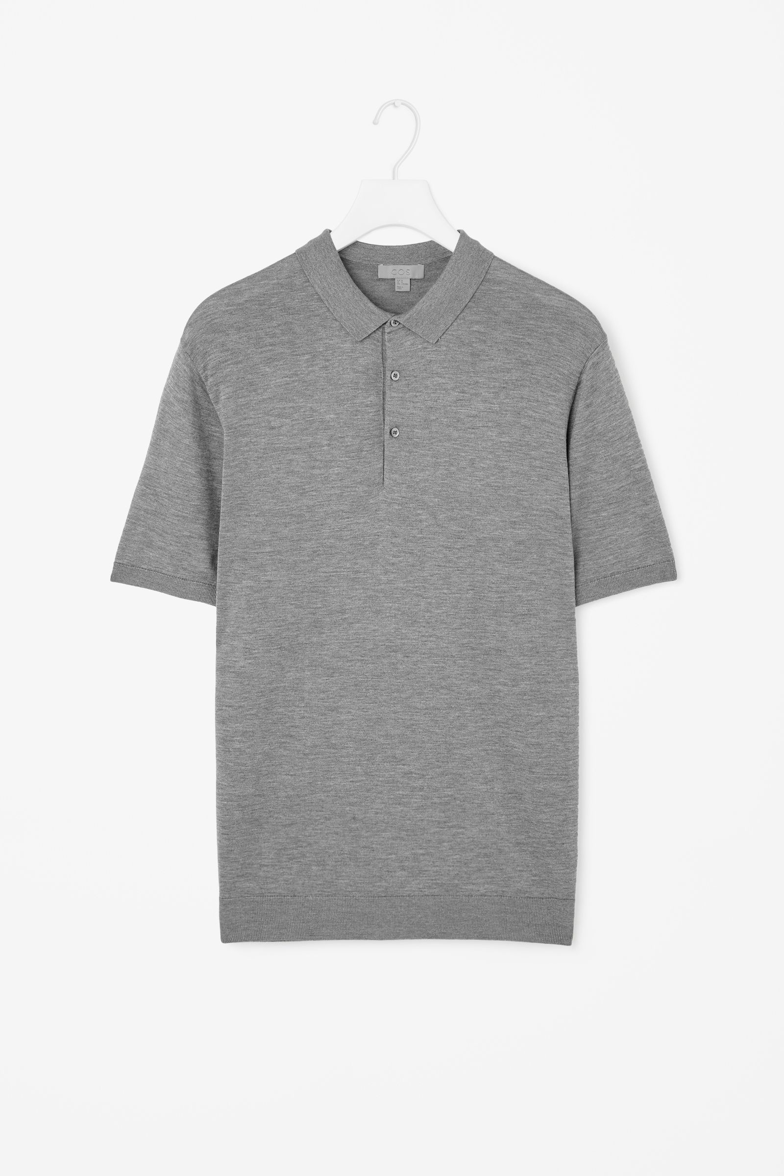 Cos Silk Cotton Polo Shirt in Gray for Men (Light Grey) | Lyst