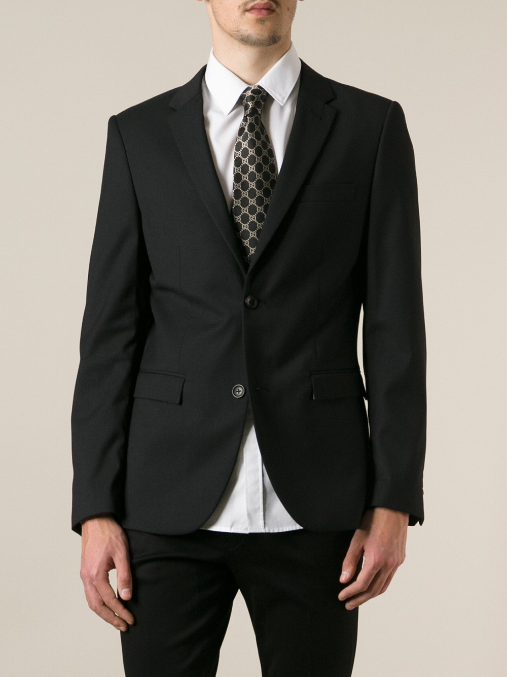 Lyst Gucci Monogram Print Tie in Black for Men