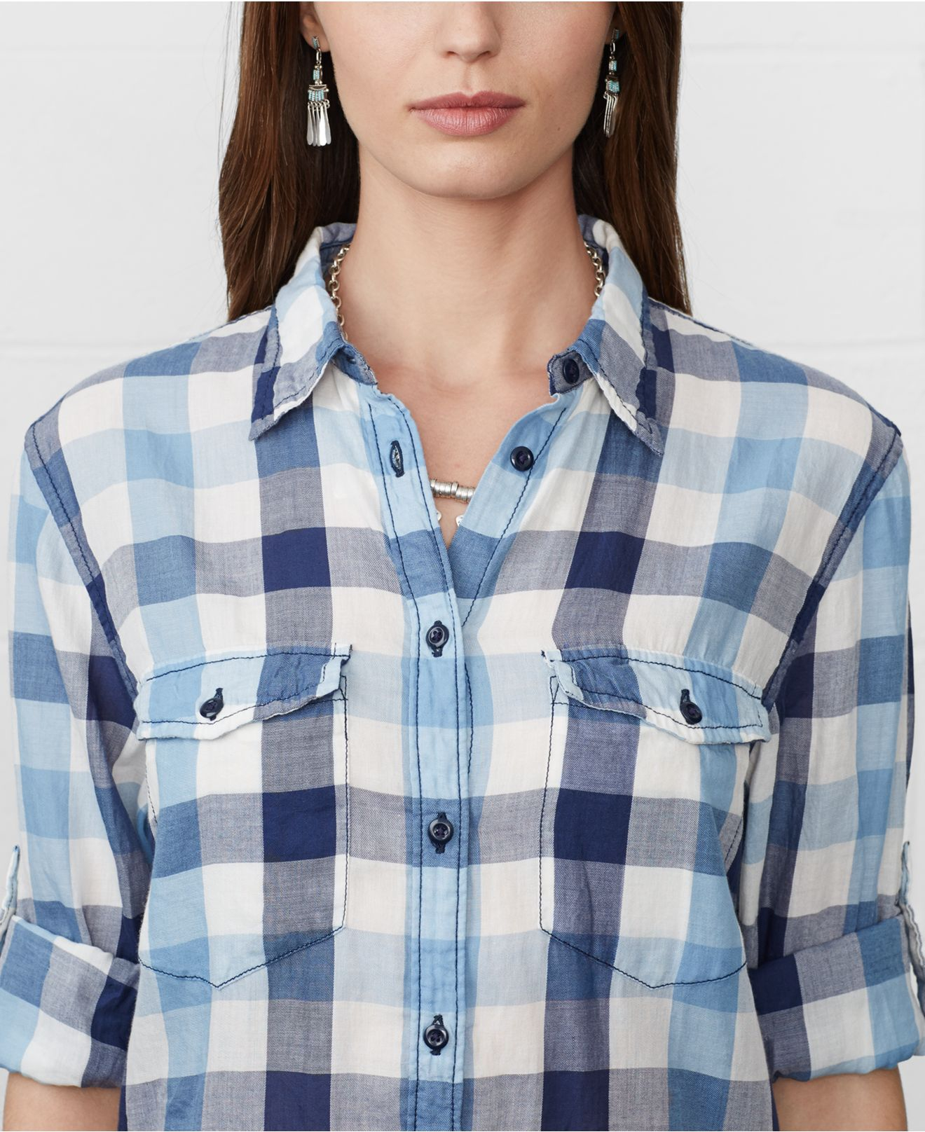 ralph lauren women's flannel shirt