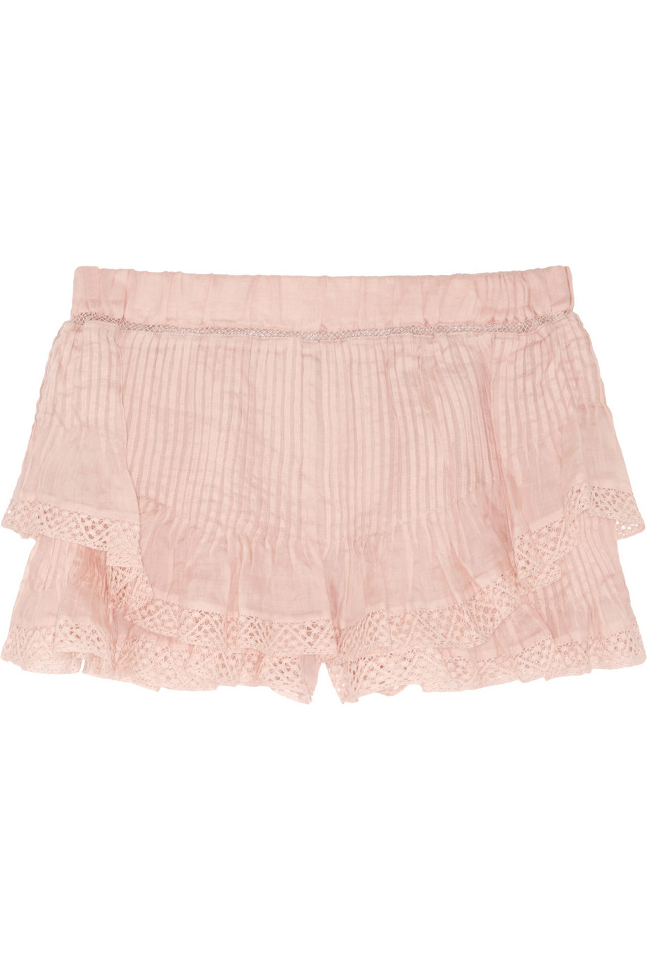 Lyst - Isabel marant Oriane Lacetrimmed Pleated Ramie Shorts in Pink