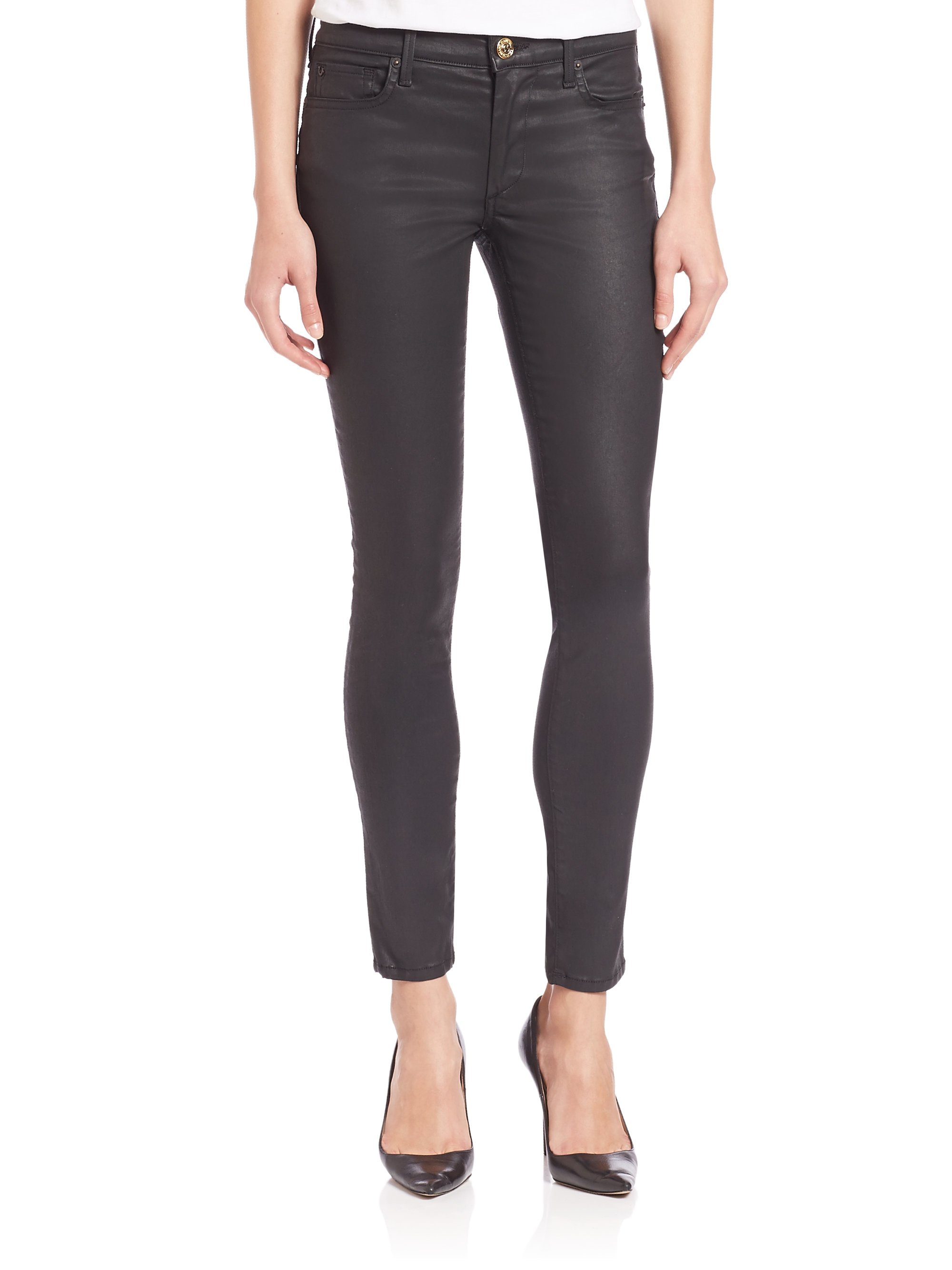 True Religion Halle Coated Skinny Jeans in Black - Lyst