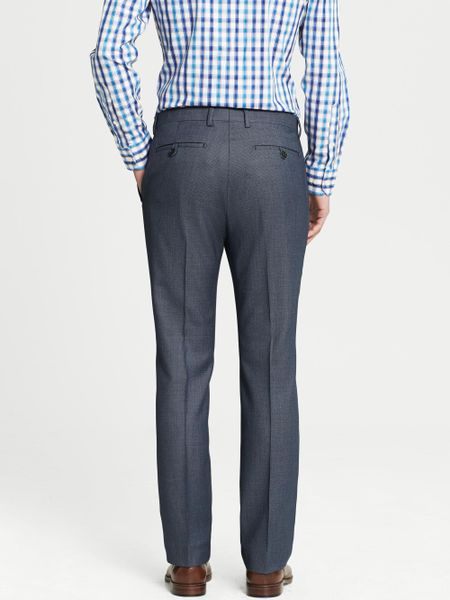 Banana Republic Tailored Fit Textured Navy Wool Suit Trouser Blue Dot ...