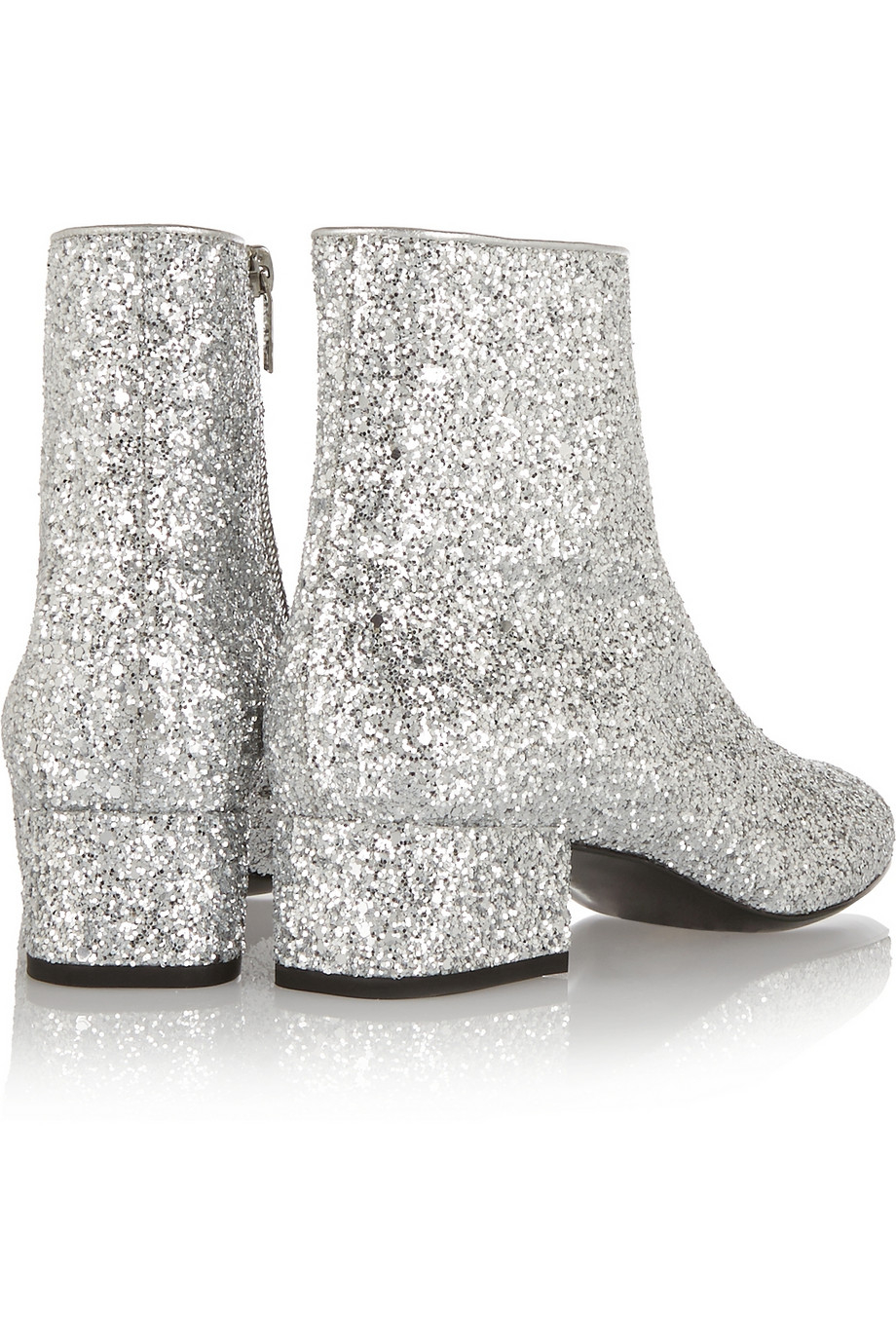 sparkly silver ankle boots