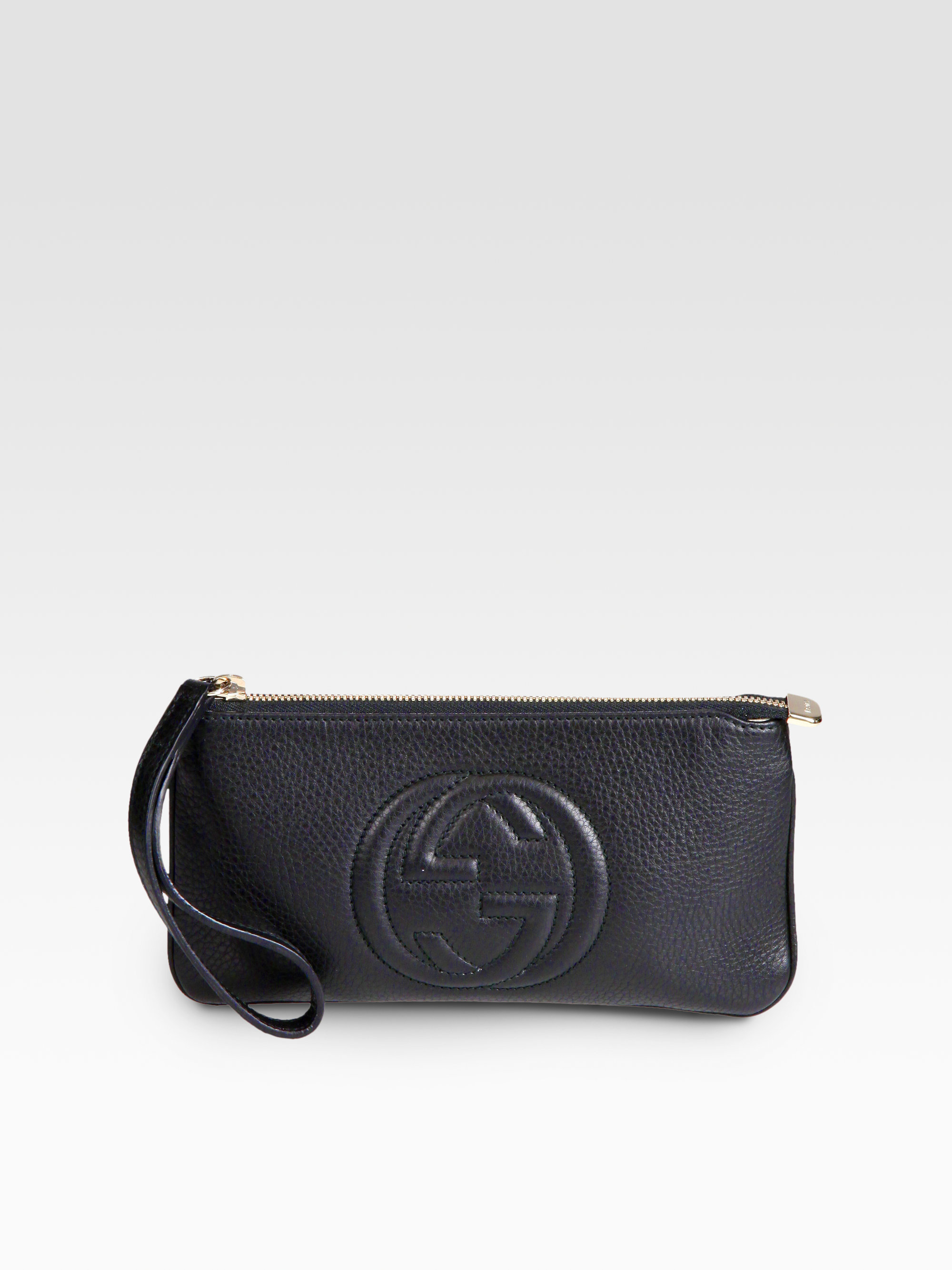 Lyst - Gucci Soho Wristlet in Black