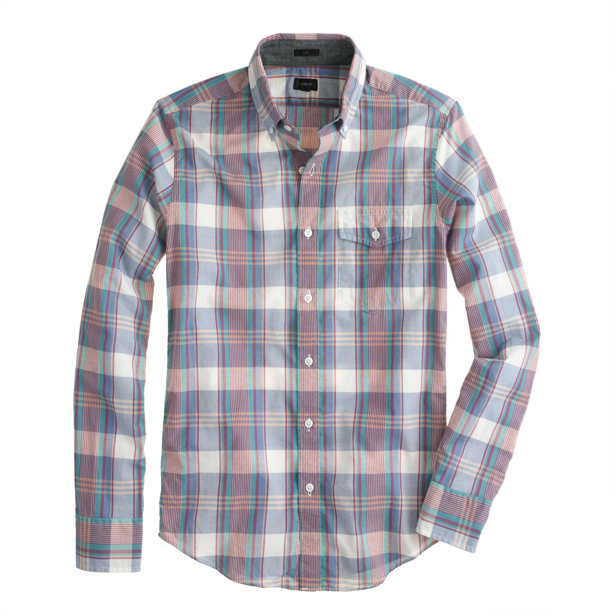 J.crew Tall Indian Cotton Shirt In Sail Blue Plaid in Blue for Men | Lyst