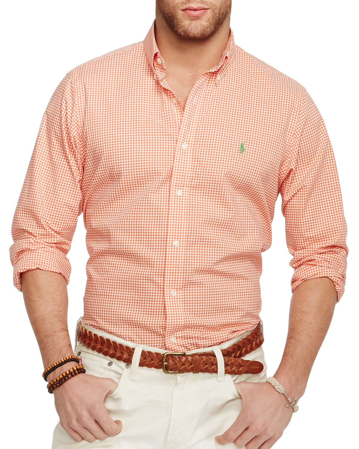 Lyst - Ralph Lauren Gingham Poplin Button Down Shirt - Regular Fit in ...