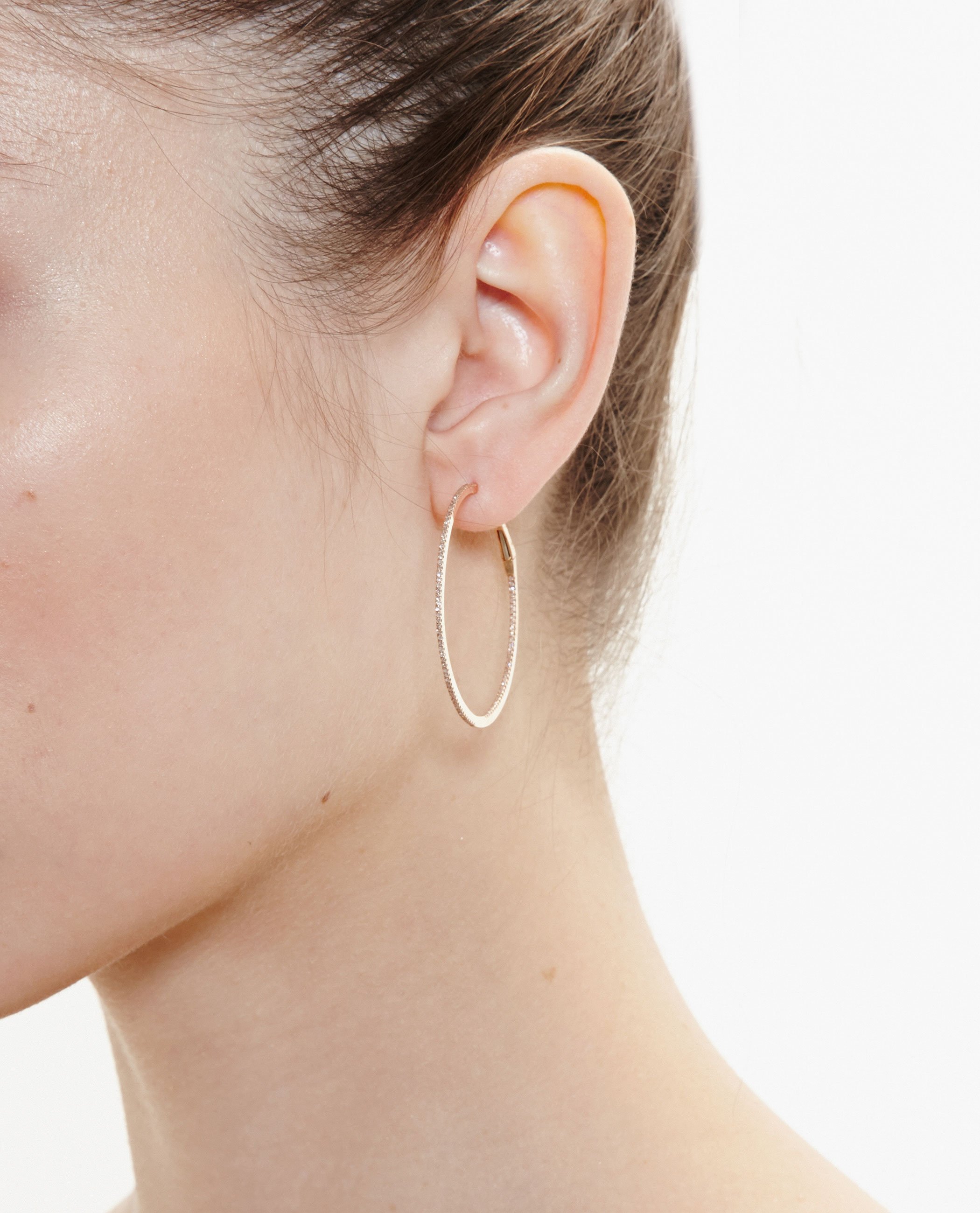 Lyst Rosa De La Cruz Small 18k Rose Gold Hoop Earrings In Metallic Gallery Previously Sold At Browns Women S Gold Hoop Earrings
