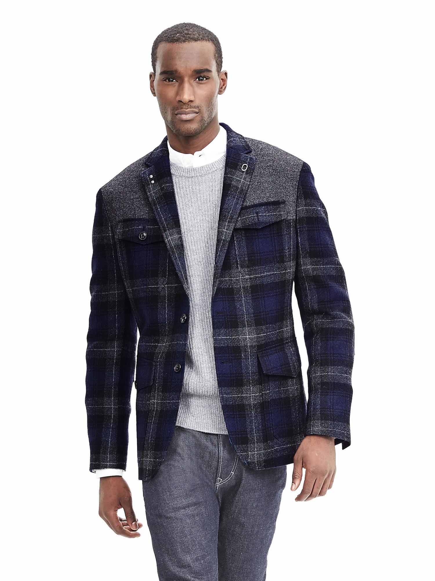 banana republic plaid shirt jacket