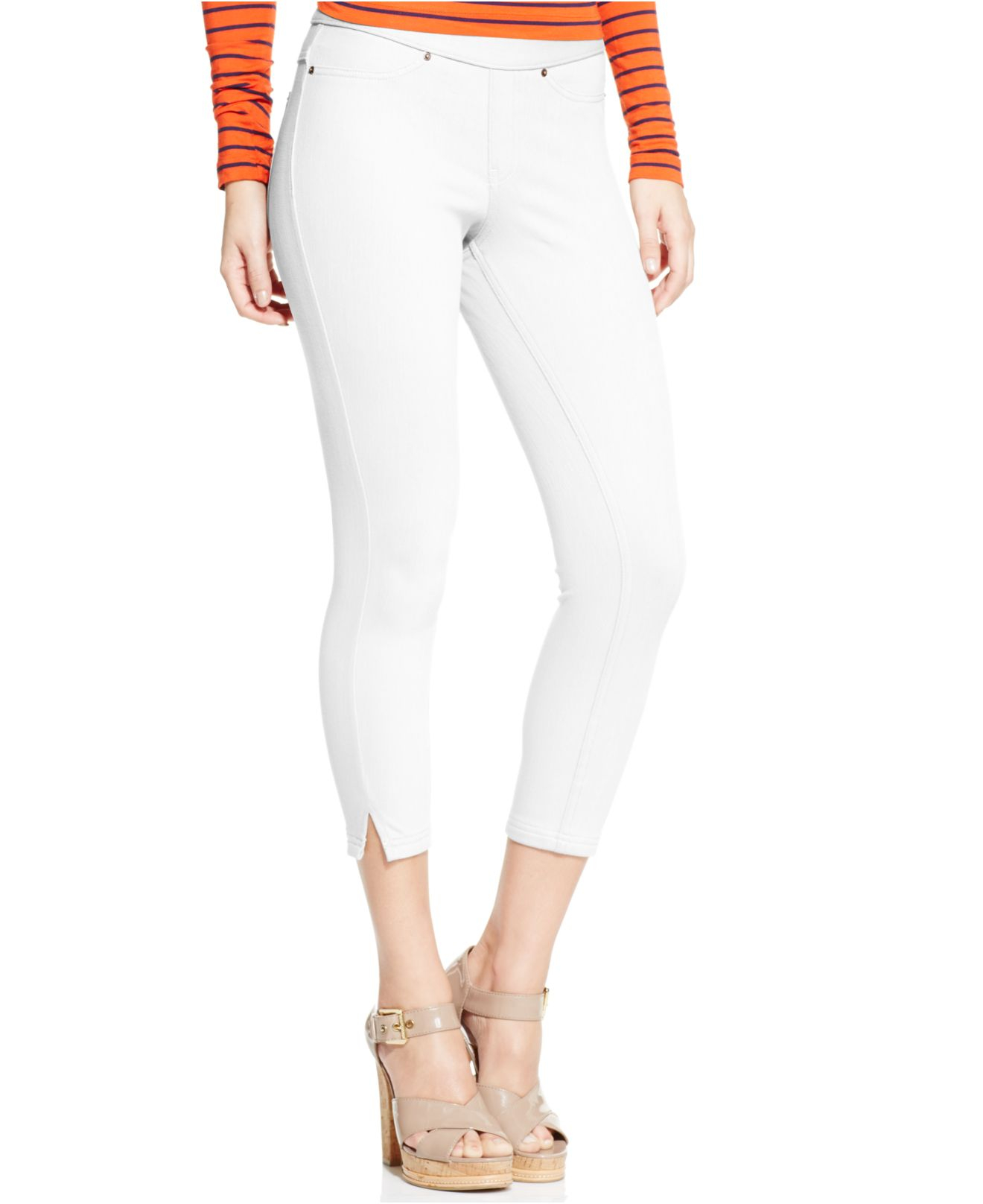 white knit capris