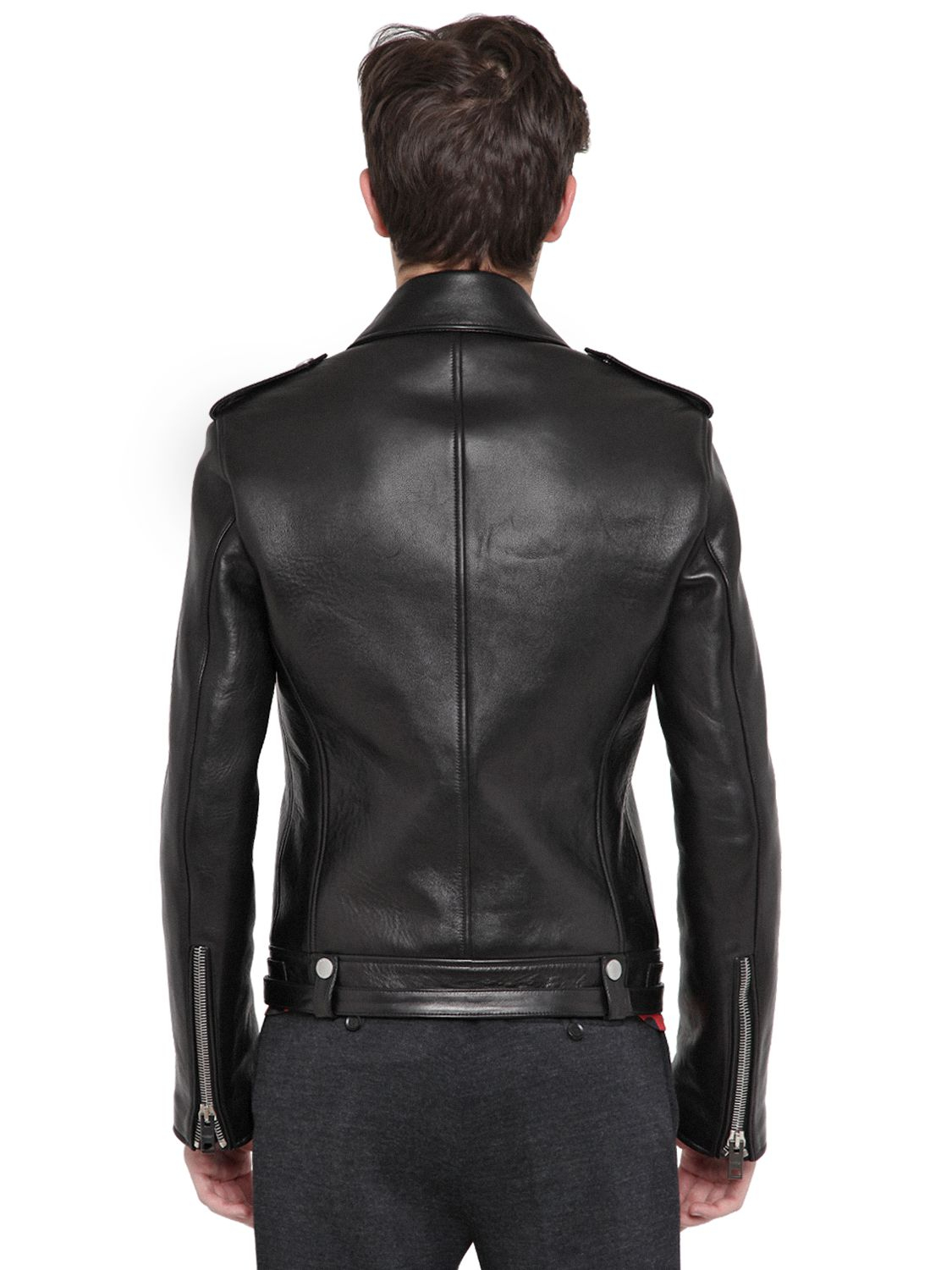 Lyst - Burberry Prorsum Soft Leather Biker Jacket in Black for Men