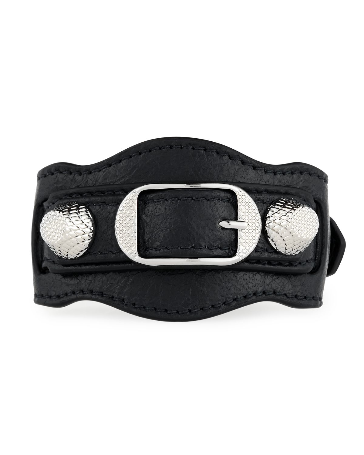 Lyst - Balenciaga Giant 12 Leather Buckle Bracelet in Black