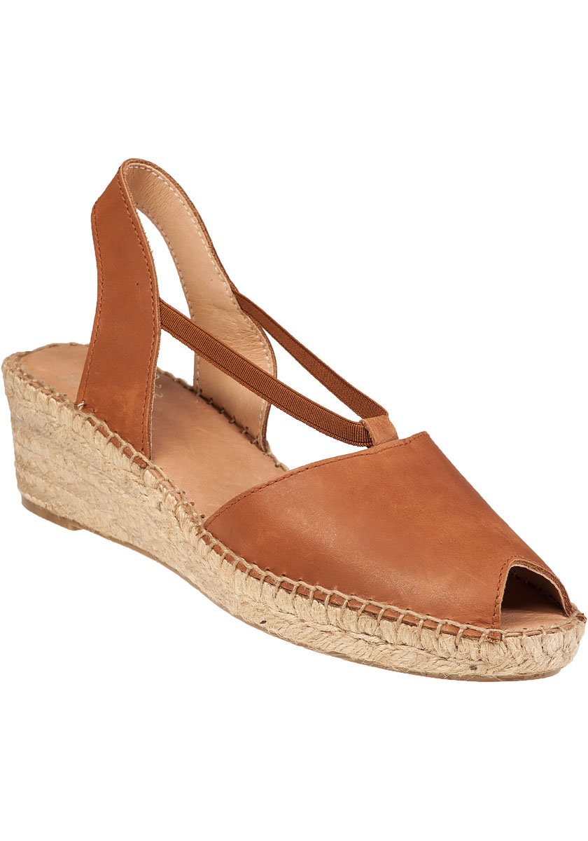 Andre assous Dainty Wedge Espadrille Tan Leather in Brown | Lyst