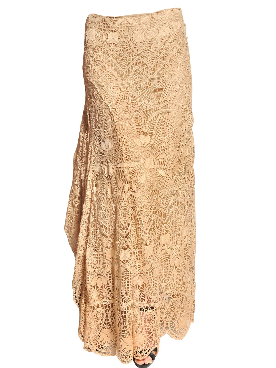 Lyst - Ralph Lauren Blue Label Vintage Lace Skirt in Natural