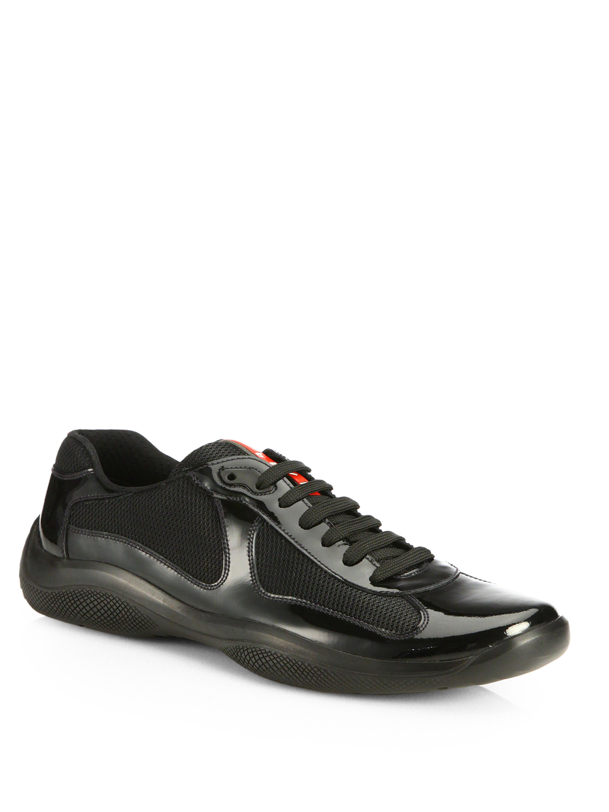 Lyst - Prada Patent America's Cup Sneakers in Black for Men