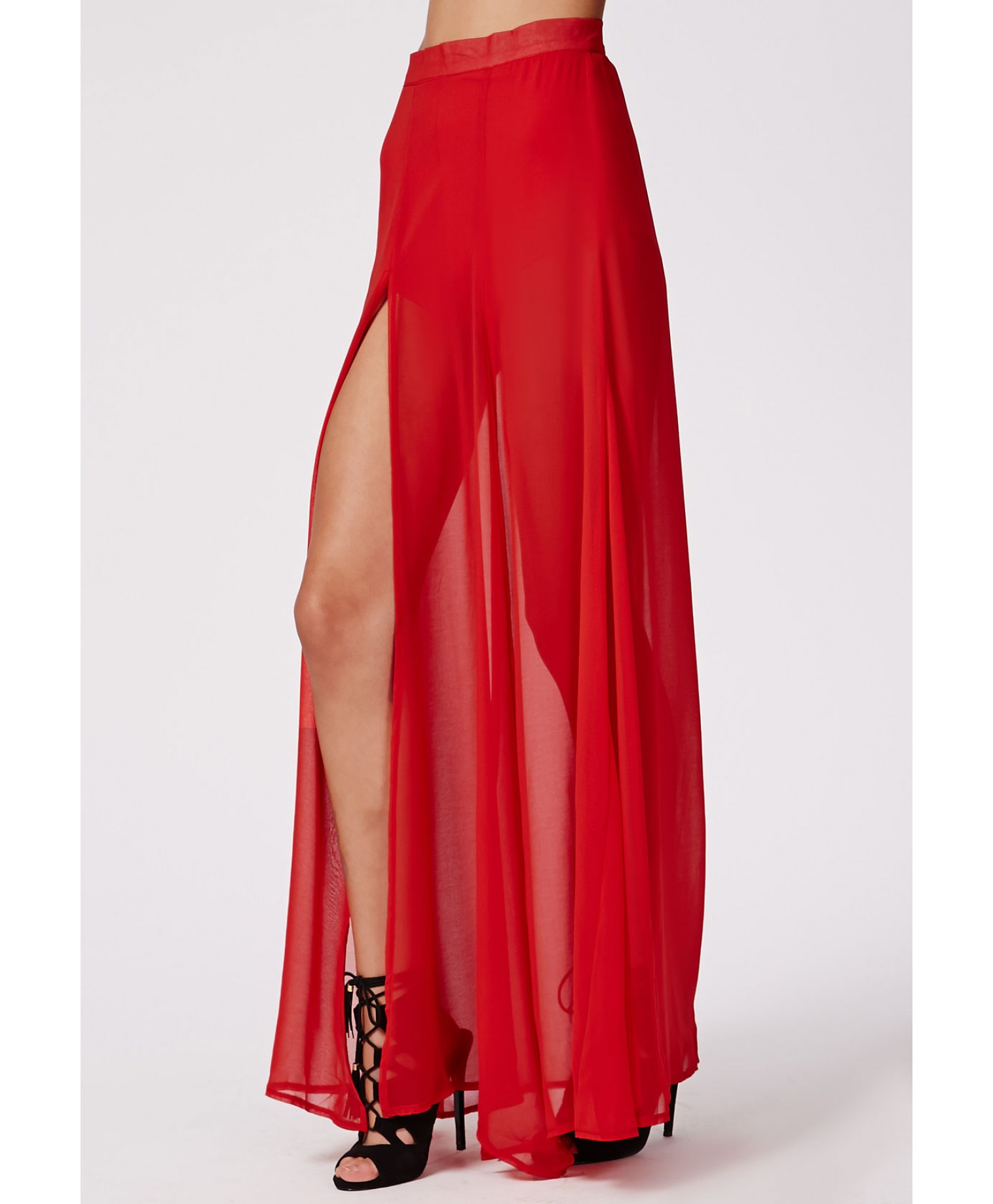 to wear - Maxi Chiffon skirt with split pictures video Looks - Maxi Chiffon skirt with split pictures video