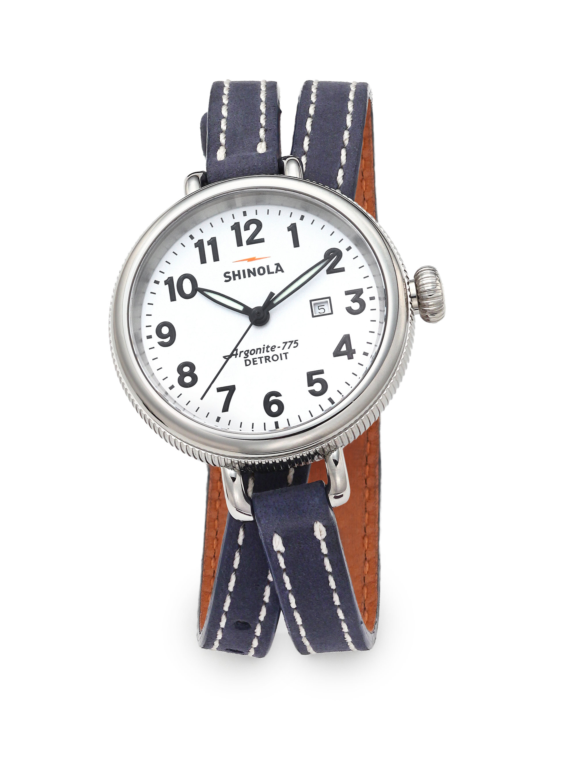 Lyst - Shinola Birdy Stainless Steel & Leather Double-wrap Watch/slate ...