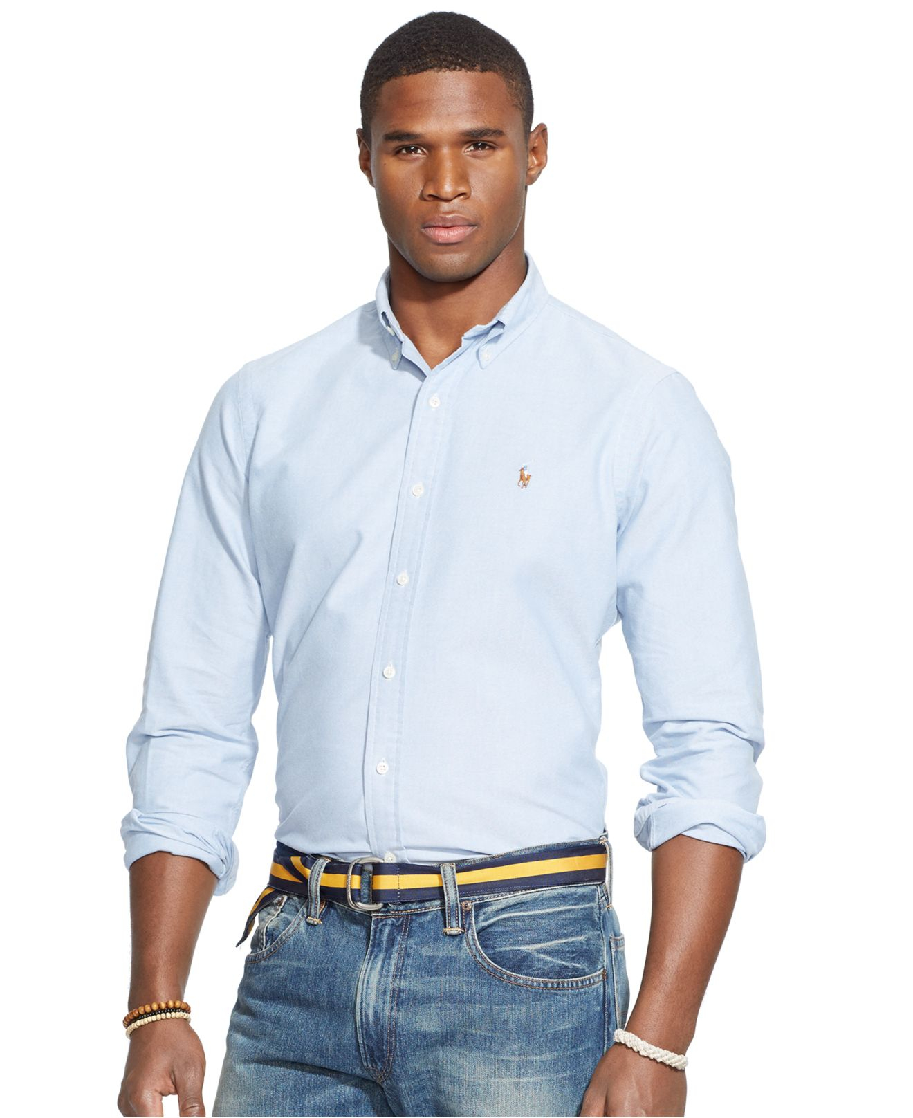 Polo ralph lauren Men's Long Sleeve Solid Oxford Shirt in Blue for Men ...