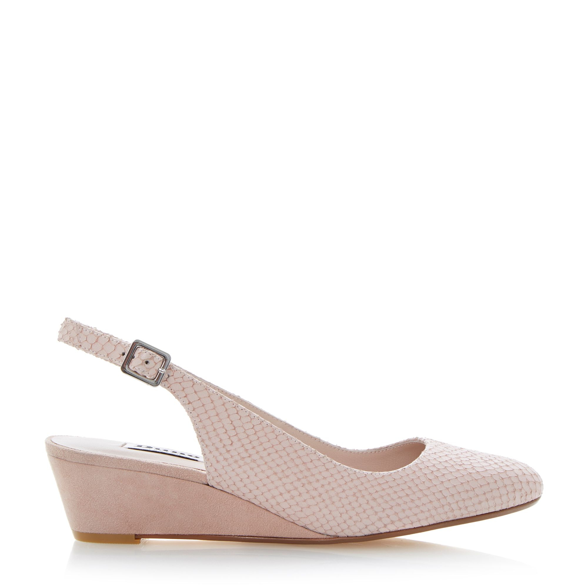 Dune | Beige Candie Mid Wedge Heel Slingback Leather Court Shoes | Lyst