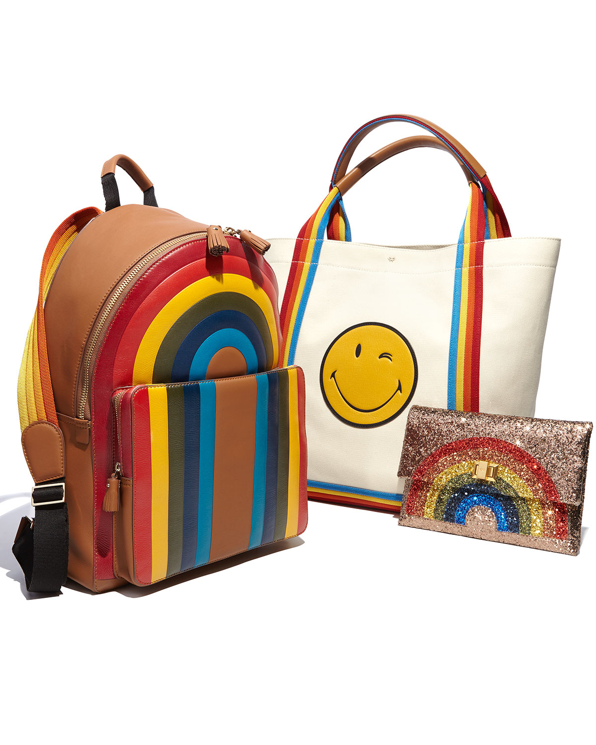 Anya hindmarch Rainbow Calfskin Leather Backpack in ... Anya hindmarch Rainbow Calfskin Leather Backpack in ...