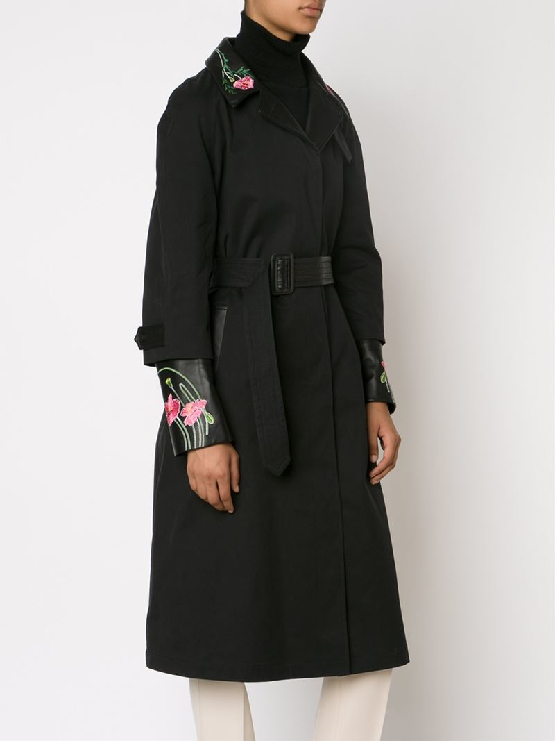 Embroidered trench coat