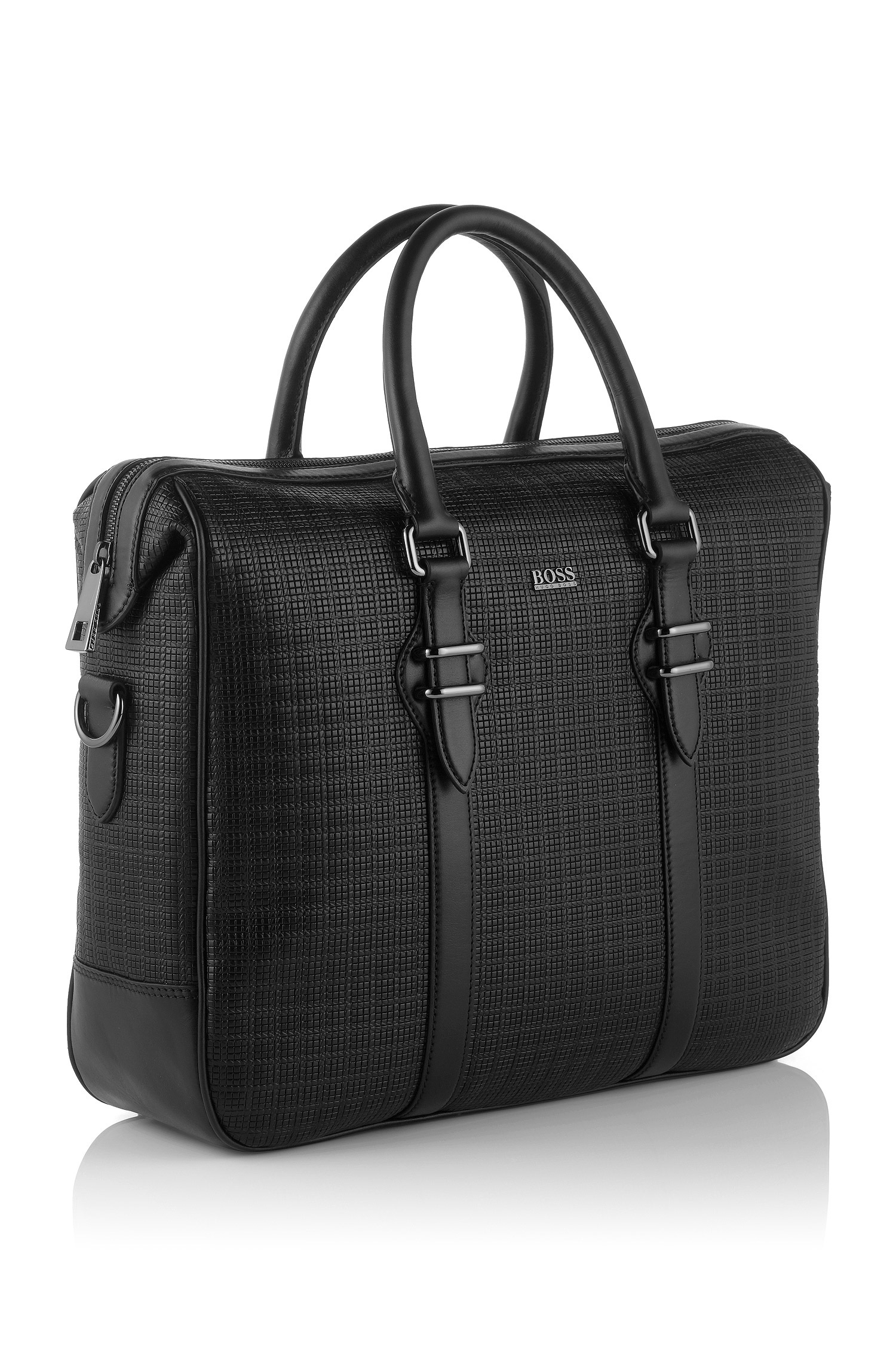 Hugo Boss Business Bag Saffrony In Emed Leather in Black for Men | Lyst