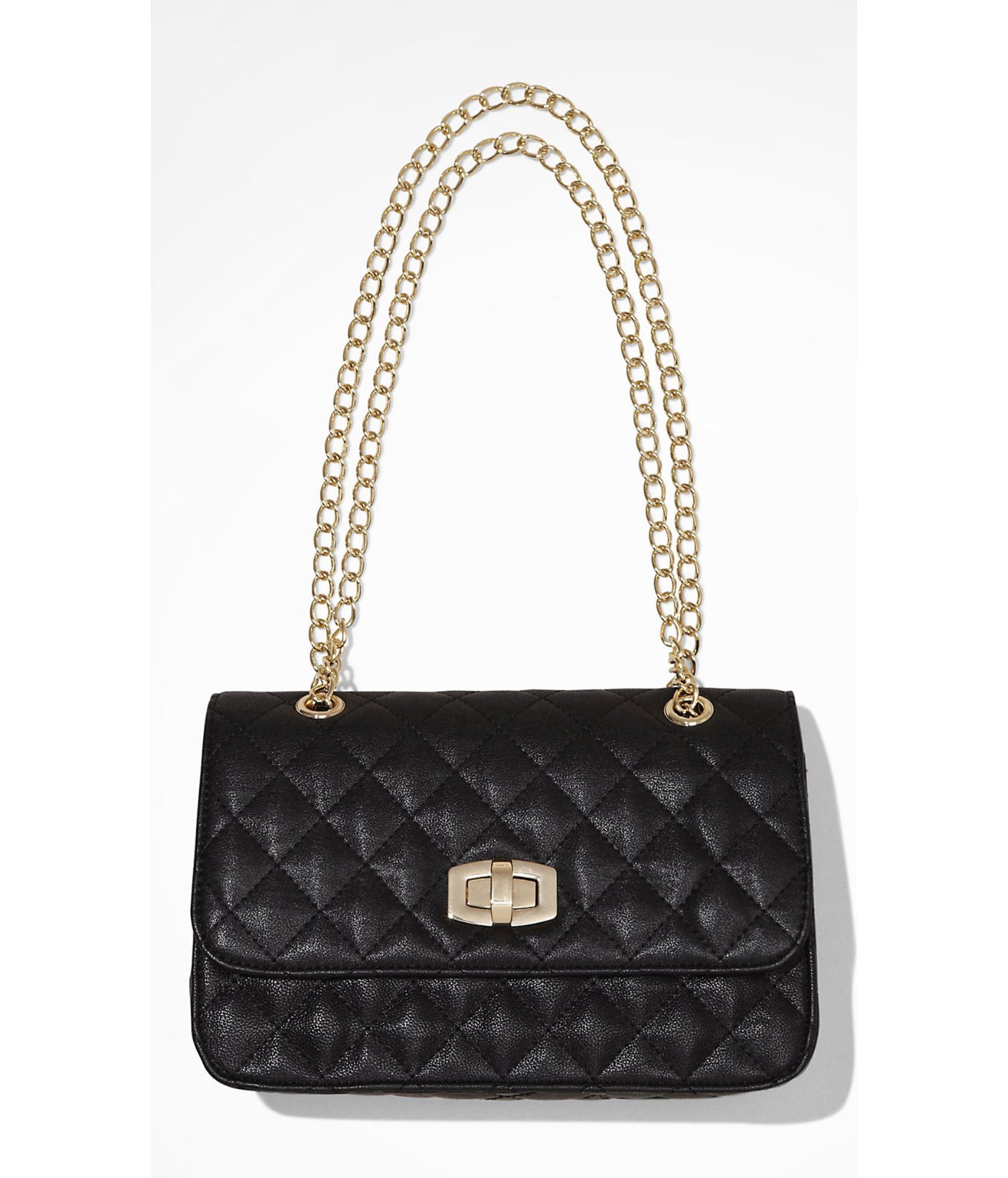 Express Quilted Chain Strap Shoulder Bag in Black - Lyst